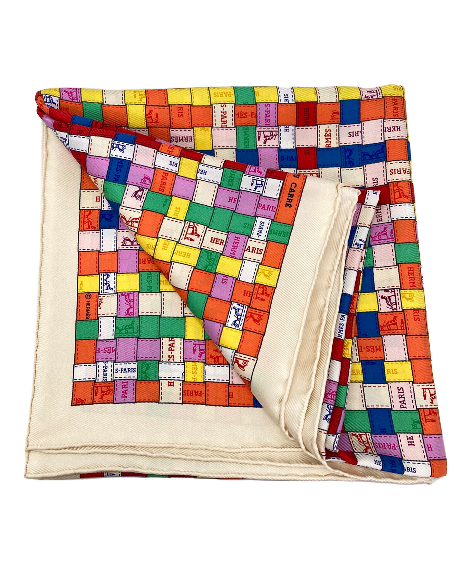 SALE！ HERMES シルクスカーフ グレージュマゼンダ 希少 お洒落 中古・古着通販】HERMES (エルメス) シルクスカーフ マルチ