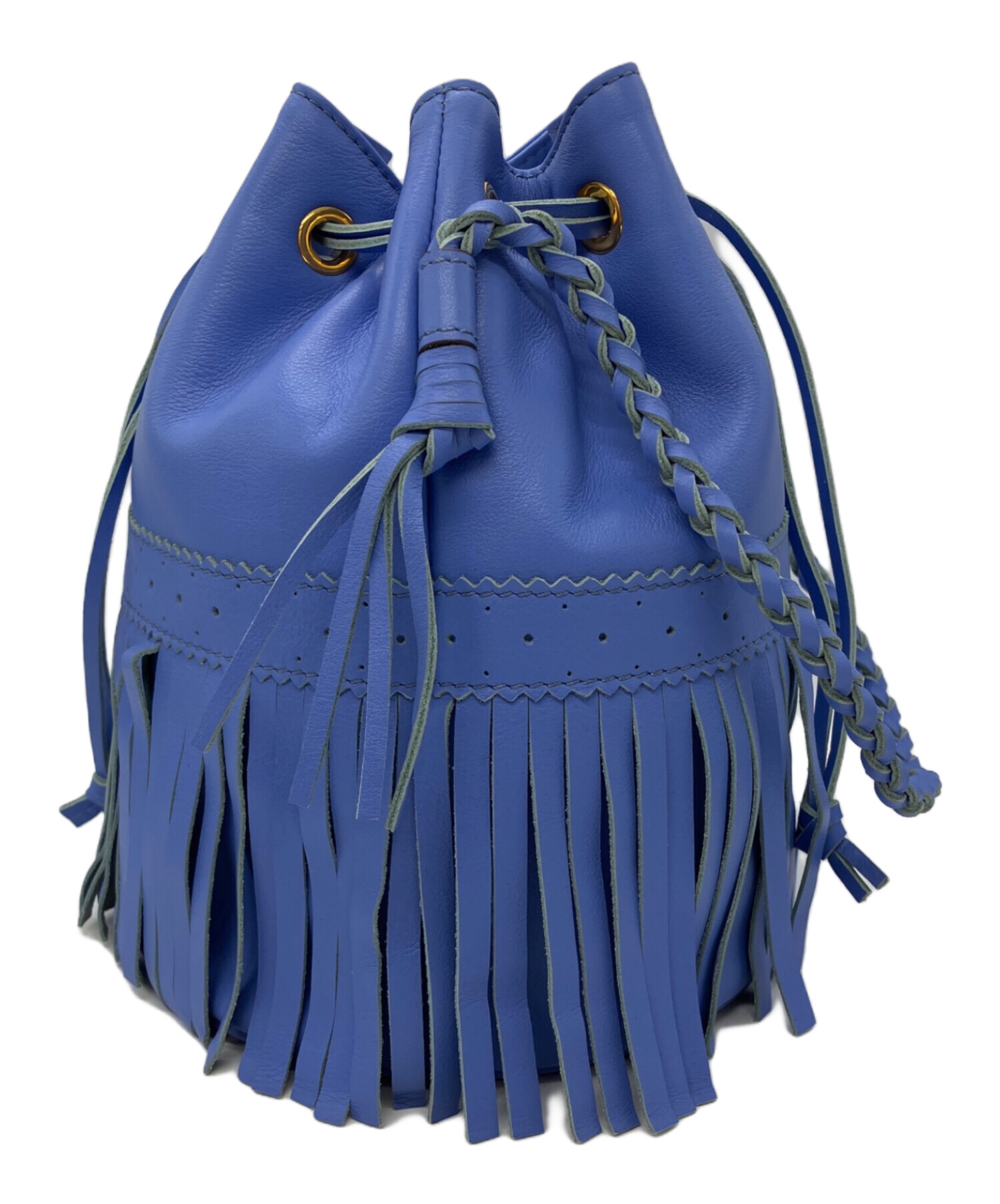 【J&Mデヴィッドソン2WAYバッグ】ショルダーブルー青水色フリンジチェーン ジェイアンドエムデヴィッドソン J&M DAVIDSON ハンドバッグ