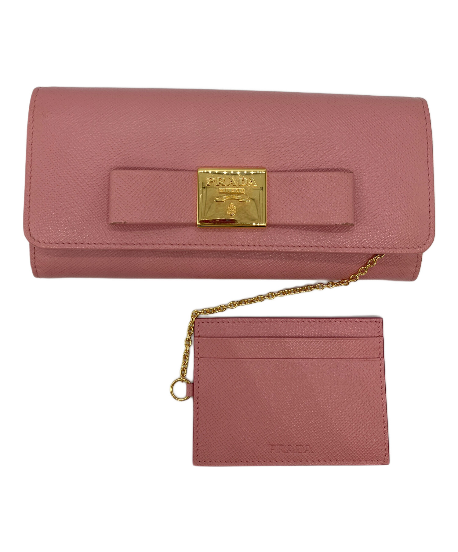PRADA プラダ サフィアーノ リボンフラップ 長財布 1018-1 PRADA プラダ サフィアーノリボン フラップ 長財布 1018-⑥