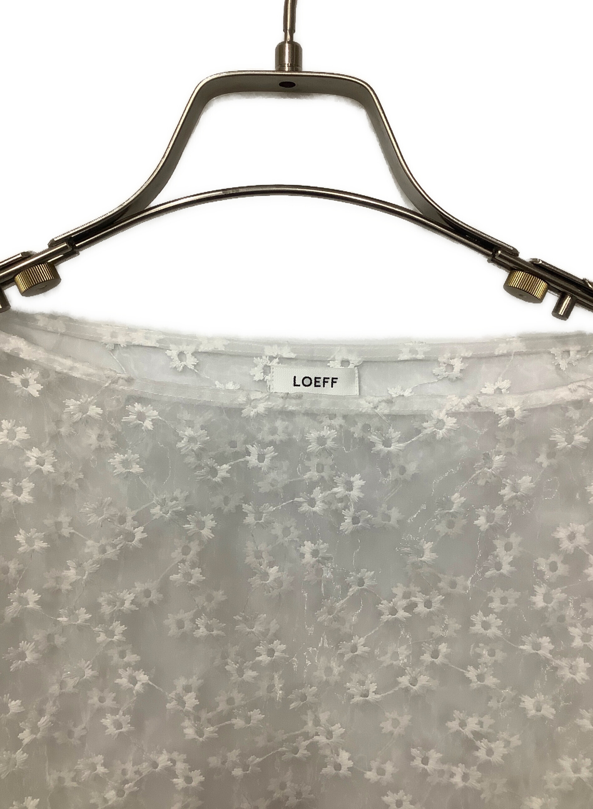 中古・古着通販】LOEFF (ロエフ) シアー エンブロイダリーブラウス