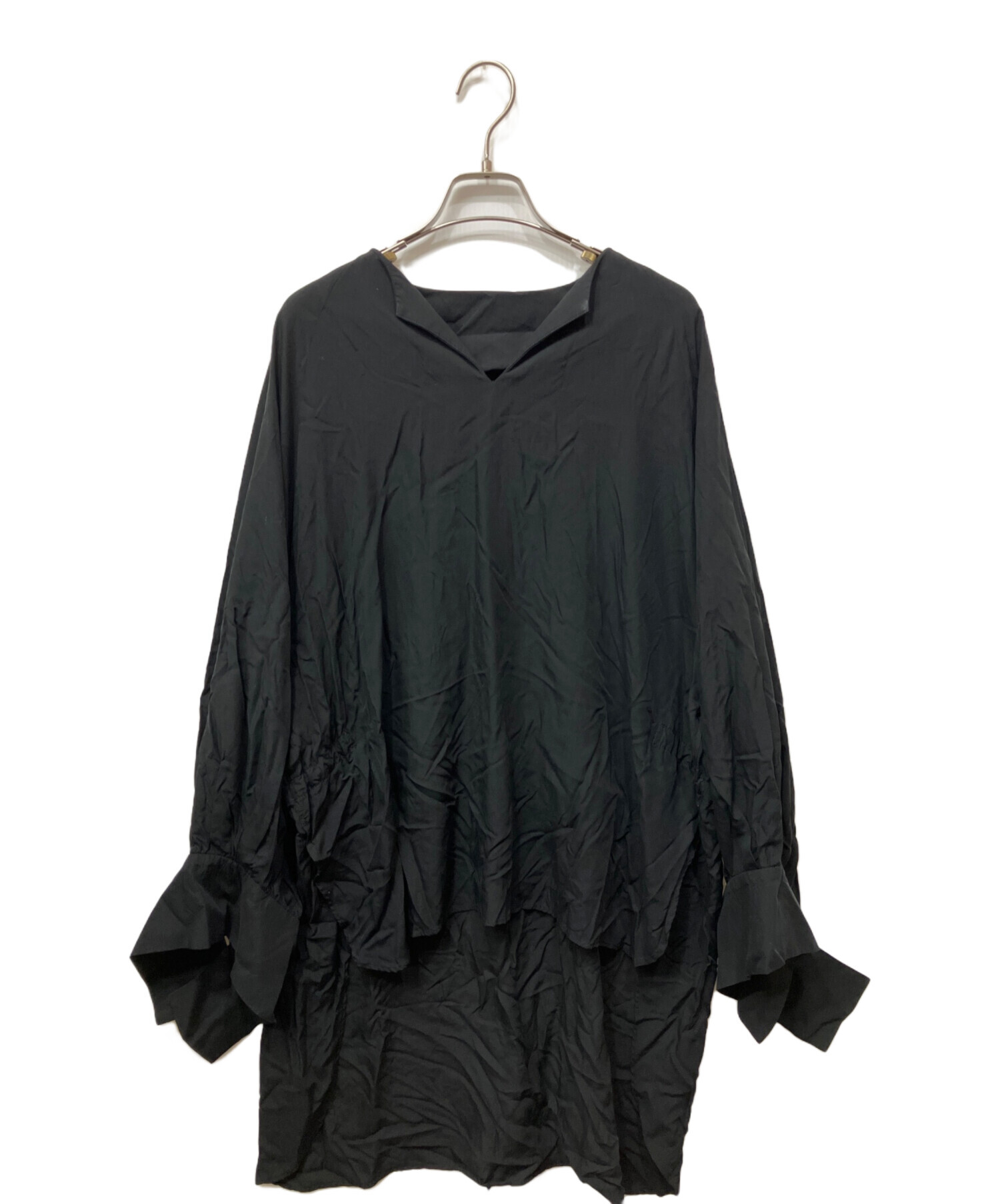 中古・古着通販】ADORE (アドーア) ライトキュプラブラウス ブラック
