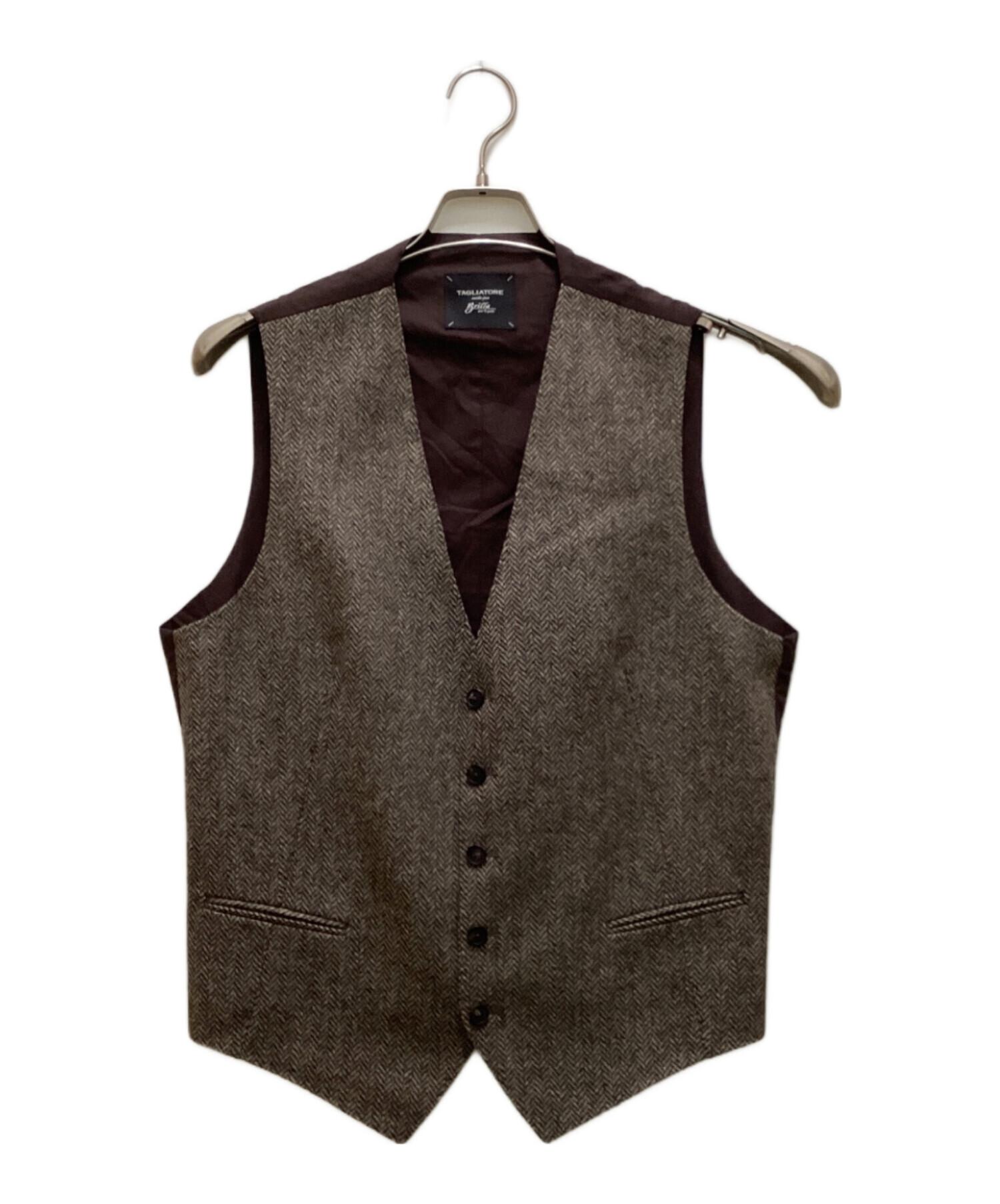 TAGLIATORE Brilla タリアトーレ ジレ ベスト ブラウン M 中古・古着通販】TAGLIATORE (タリアトーレ) Brilla per il gusto
