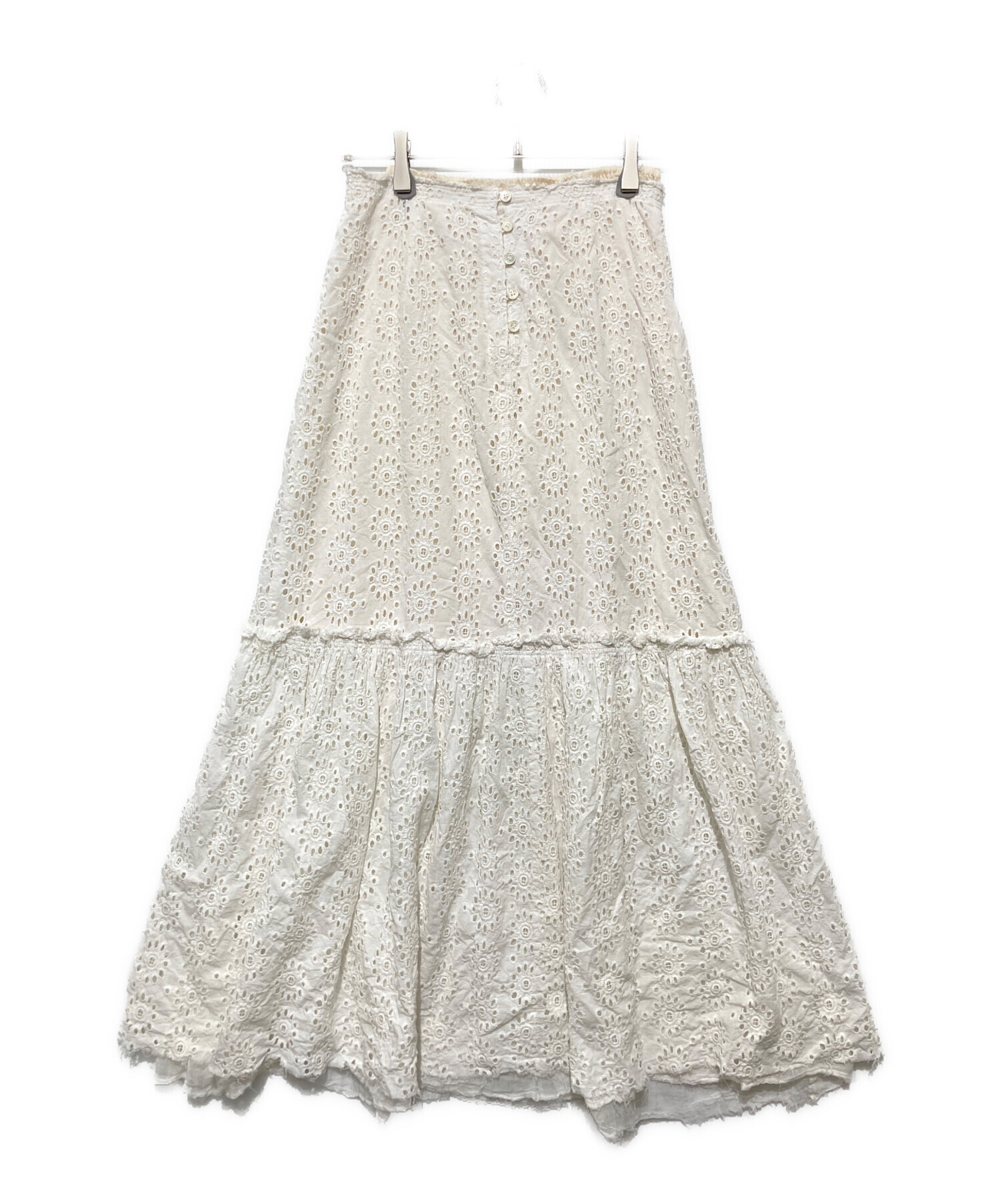 中古・古着通販】nowos (ノーウォス) レーススカート ホワイト サイズ  