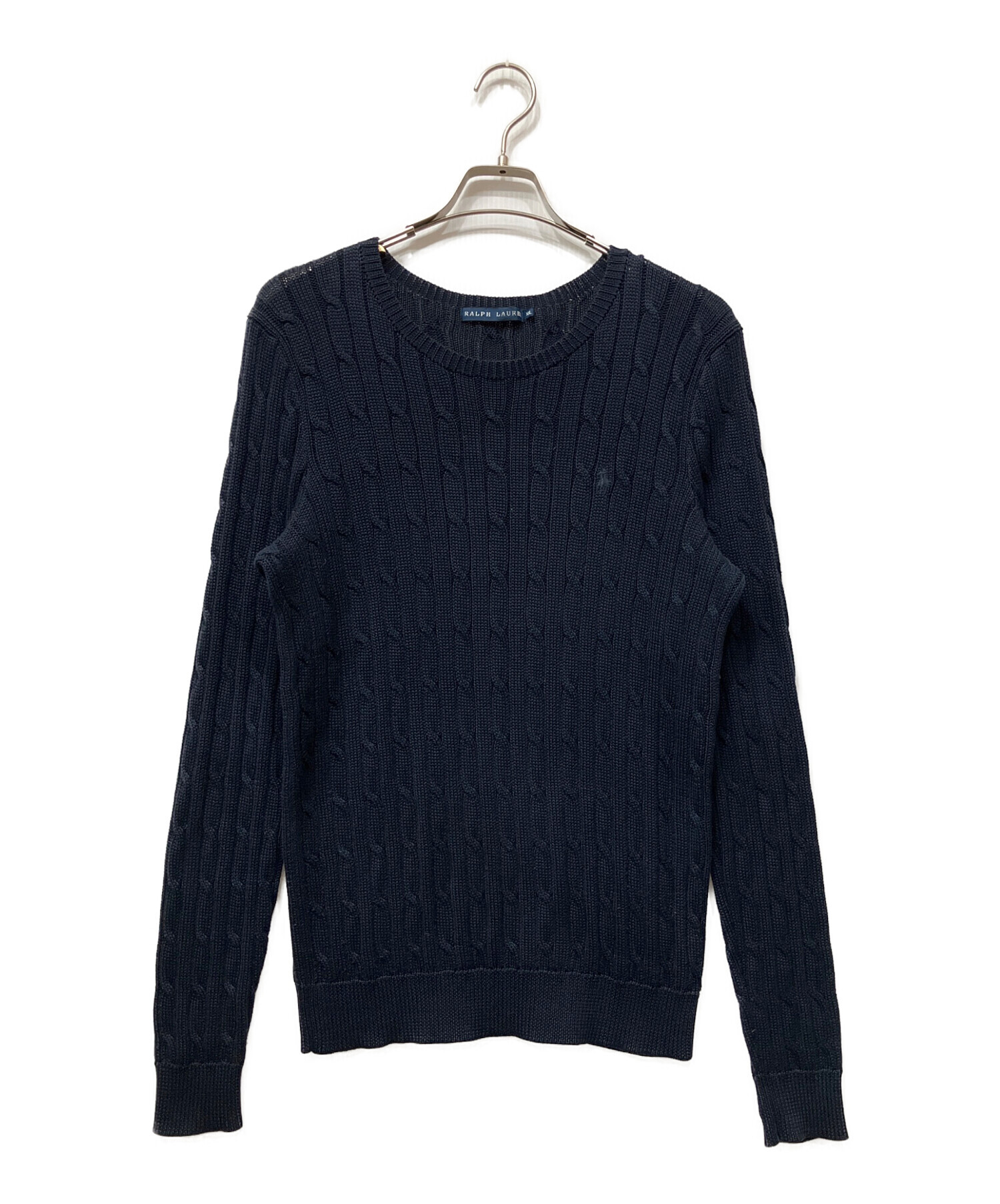 新品 正規品 ラルフローレン ケーブルニット ネイビー L QRタグ付き 中古・古着通販】RALPH LAUREN (ラルフローレン) コットンケーブル