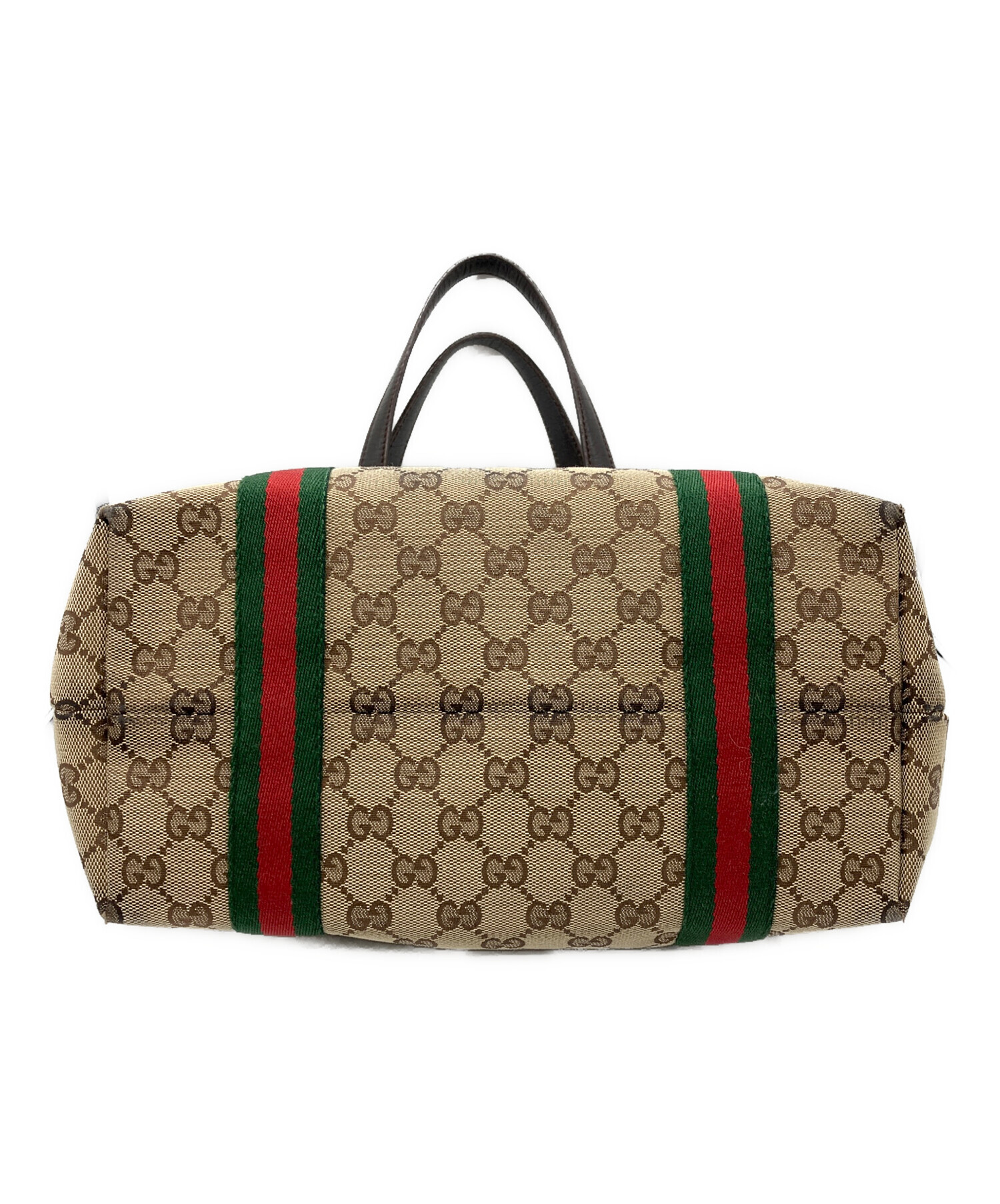 GUCCI ベージュキャンバスハンドバッグ　チャーム付 中古・古着通販】GUCCI (グッチ) チャーム付トートバッグ ベージュ