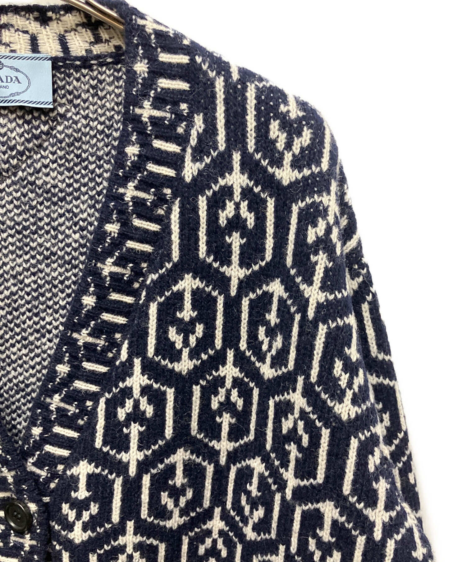 中古・古着通販】PRADA (プラダ) Wool Graphic Cardigan/カーディガン