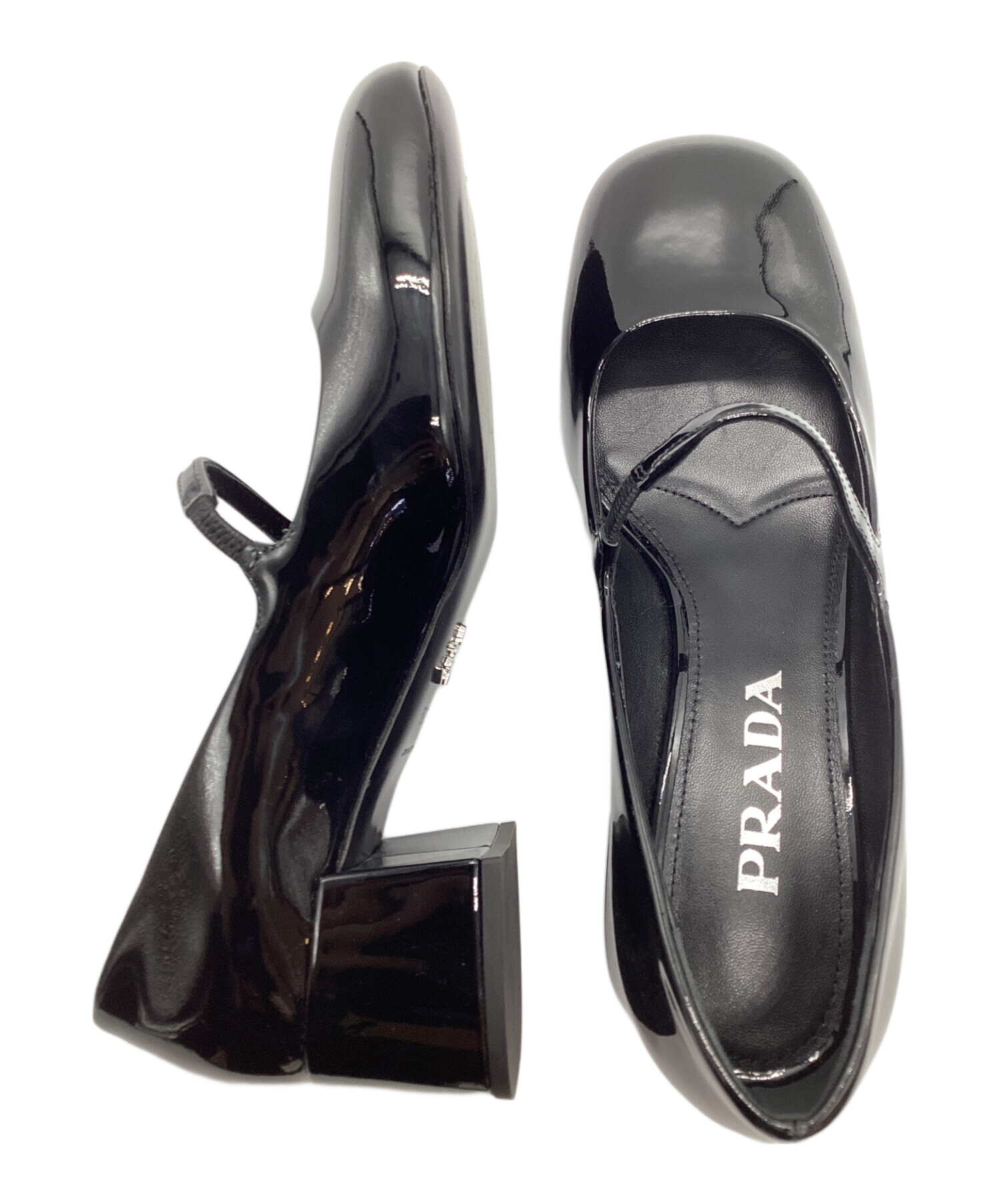 Prada プラダ　レザー　パンプス 中古・古着通販】PRADA (プラダ) パテントレザーパンプス ブラック