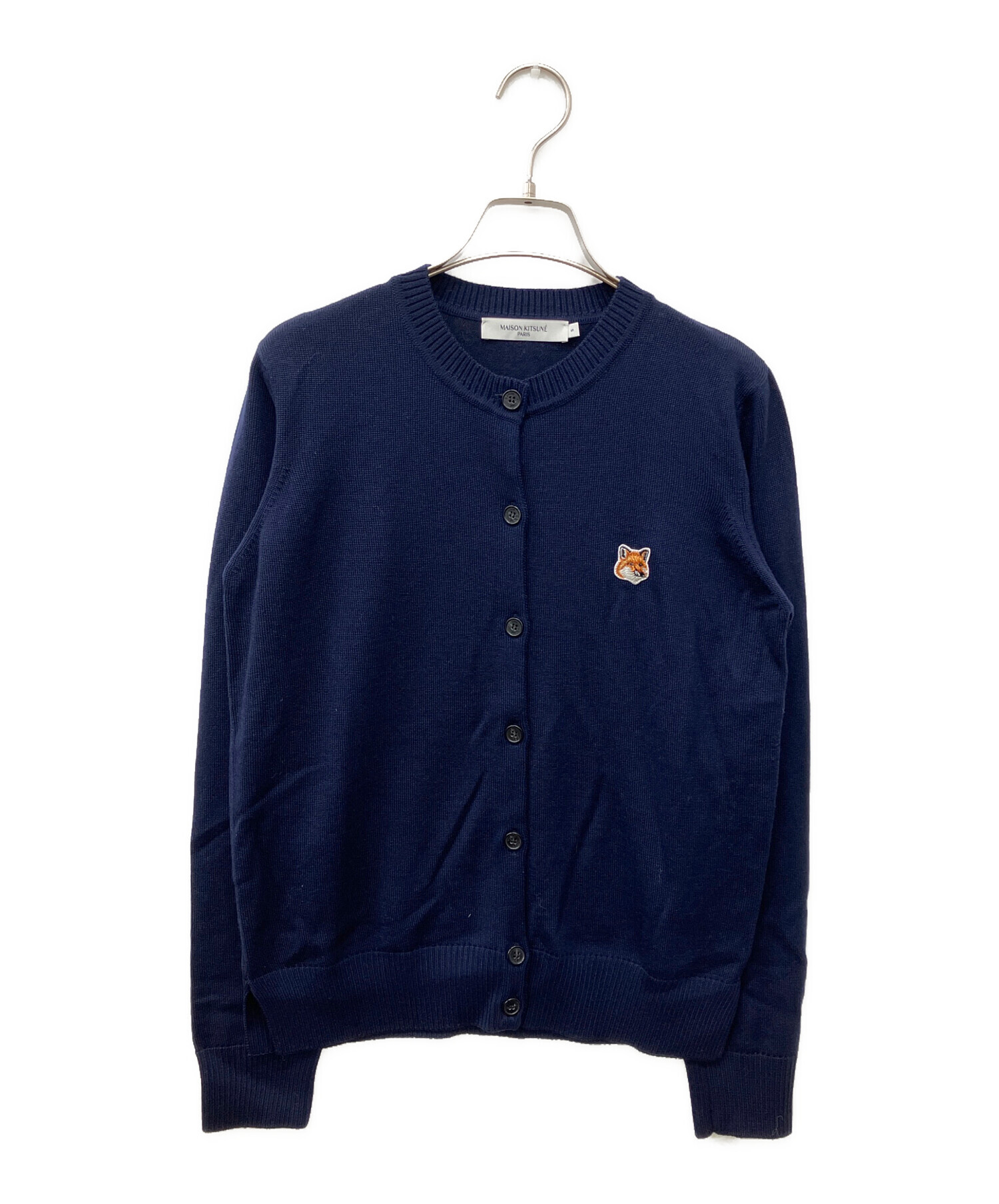 メゾンキツネ　カーディガン（レディースS）濃紺 中古・古着通販】maison kitsune (メゾンキツネ) フォックスヘッド