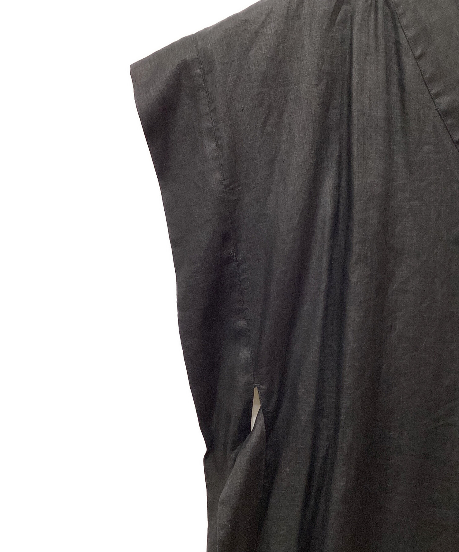 中古・古着通販】HYKE (ハイク) リネンジャンプスーツ ブラック サイズ