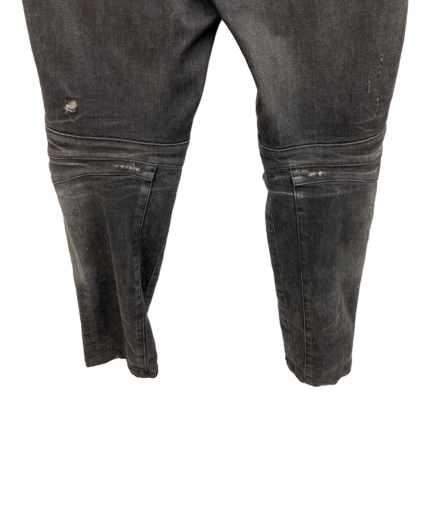 中古・古着通販】BALMAIN (バルマン) バイカーデニムパンツ ブラック