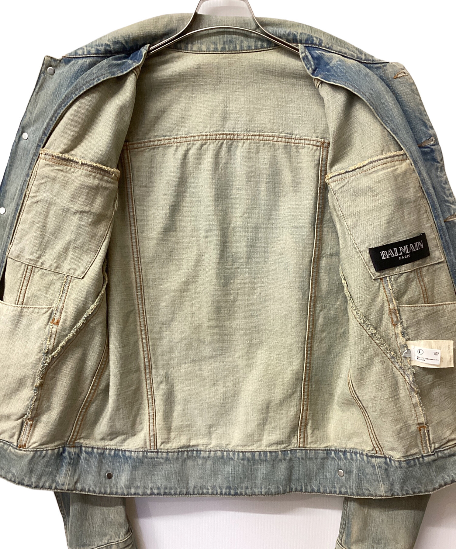 中古・古着通販】BALMAIN (バルマン) デニムジャケット ブルー サイズ