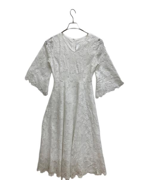 中古・古着通販】JENNE (ジェンヌ) 総レース8分フレア袖ワンピース