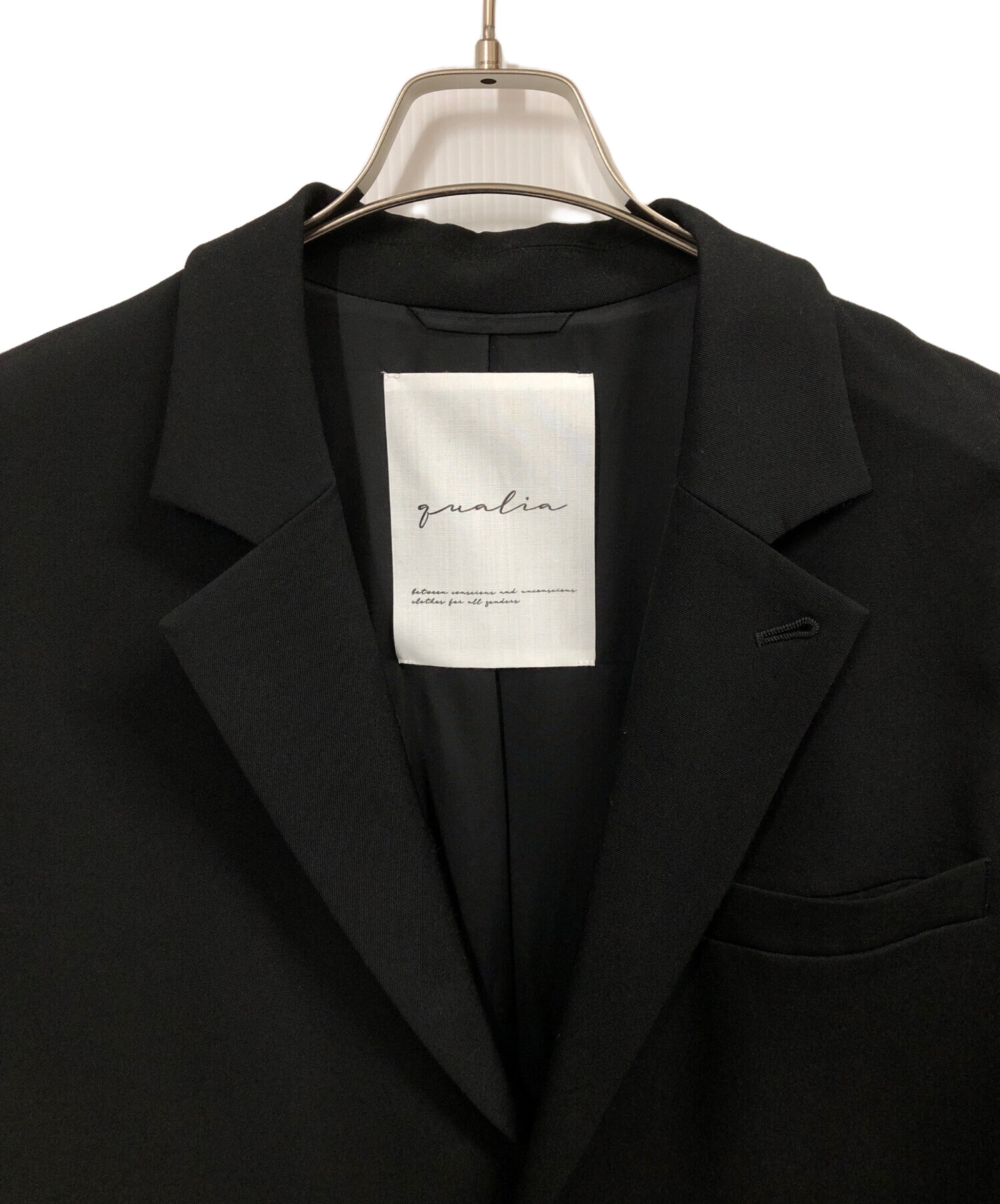 新品タグ付 qualia signature jacketジャケット deres 中古・古着通販】QUALIA (クオリア) signature jacket ブラック サイズ