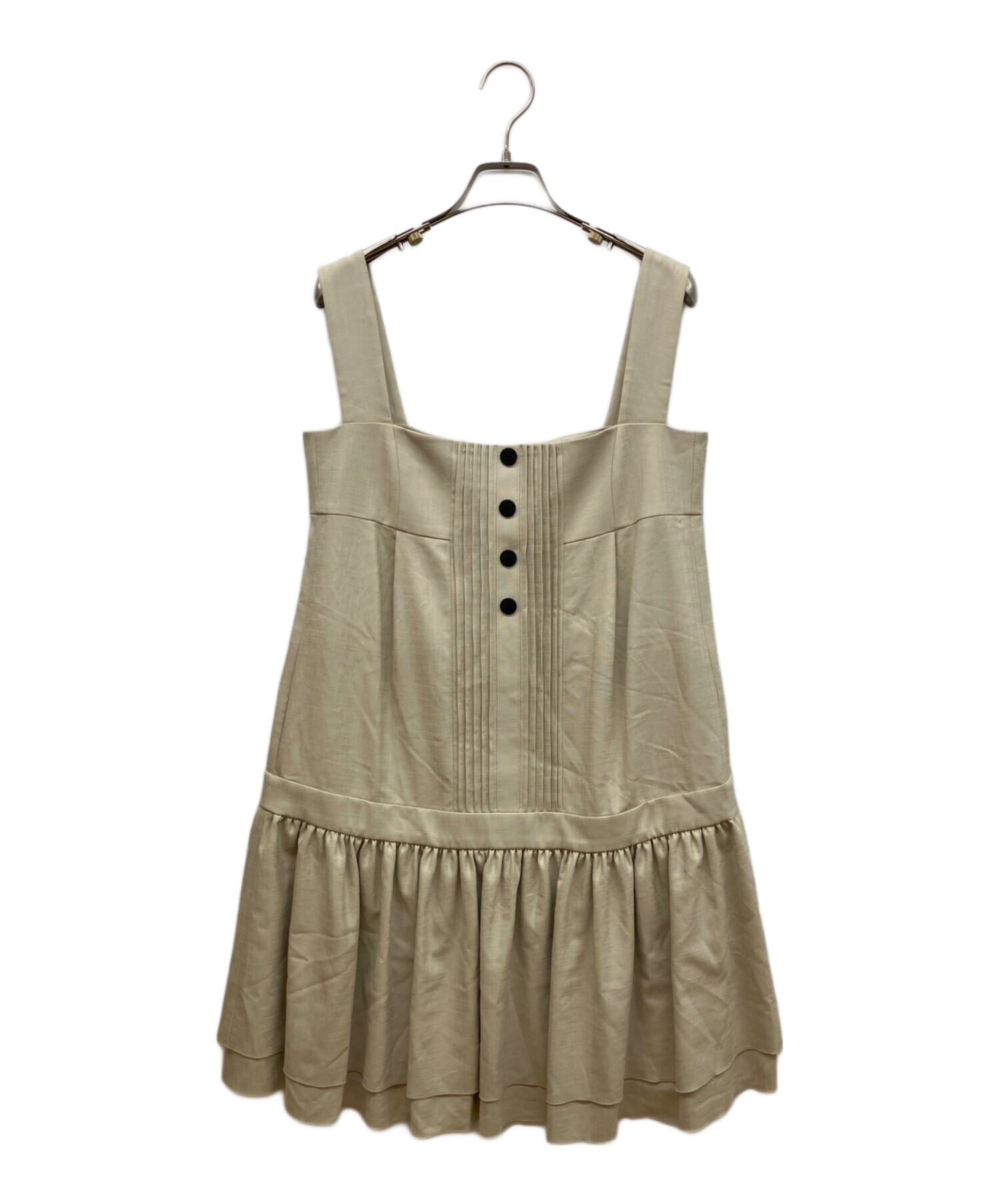 FOXEY NEW YORK ベージュ ワンピース 中古・古着通販】FOXEY NEWYORK (フォクシーニューヨーク) ゴールド