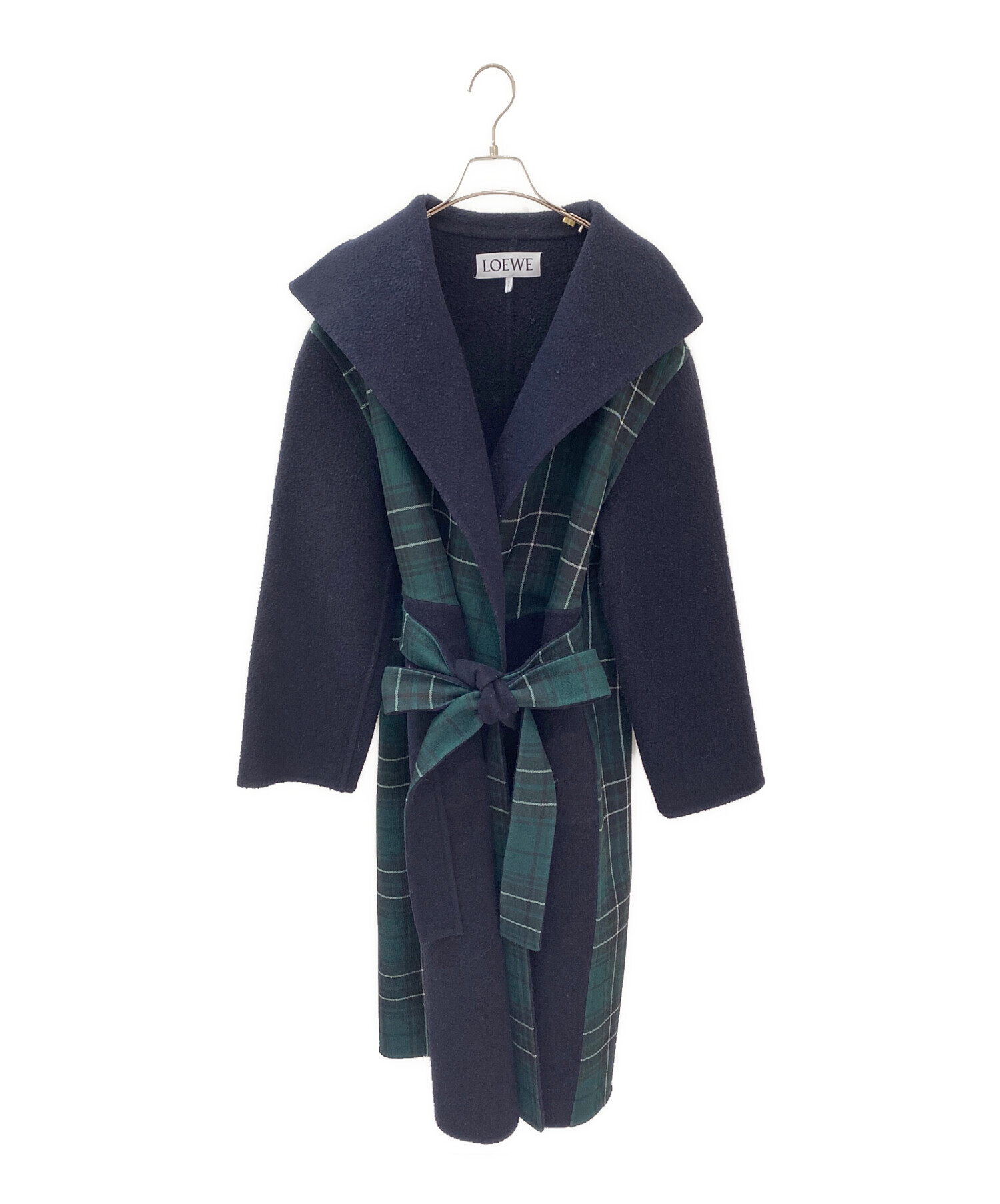 中古・古着通販】LOEWE (ロエベ) ガウンコート ネイビー×グリーン