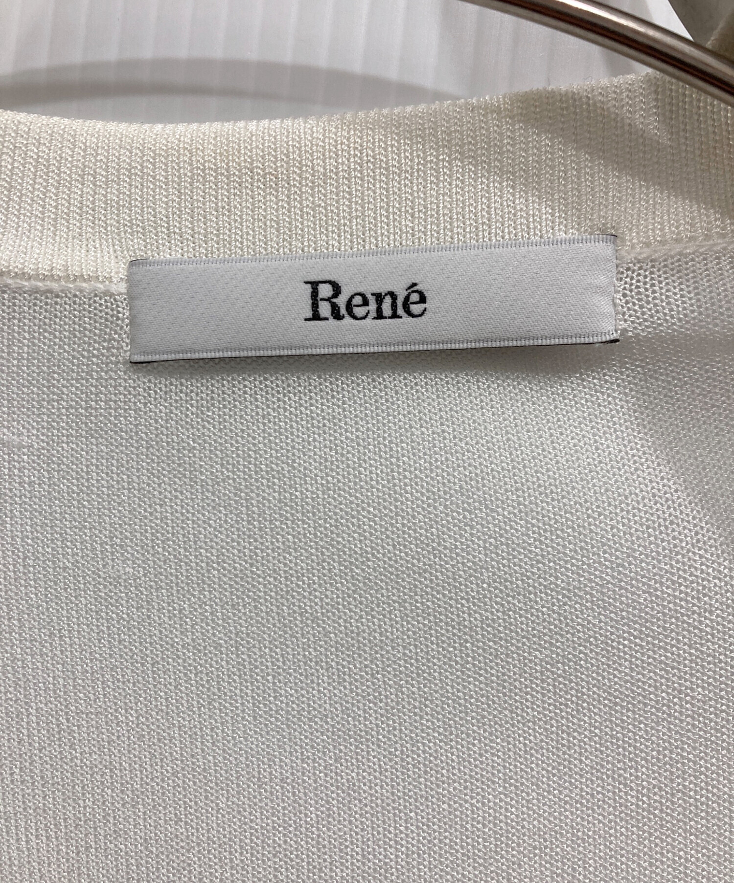 中古・古着通販】Rene (ルネ) パール装飾ボタンレスカーディガン