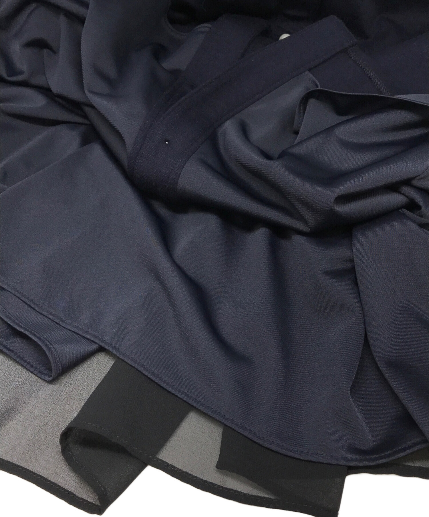 中古・古着通販】Rene (ルネ) パールボタンシフォン切替ワンピース 