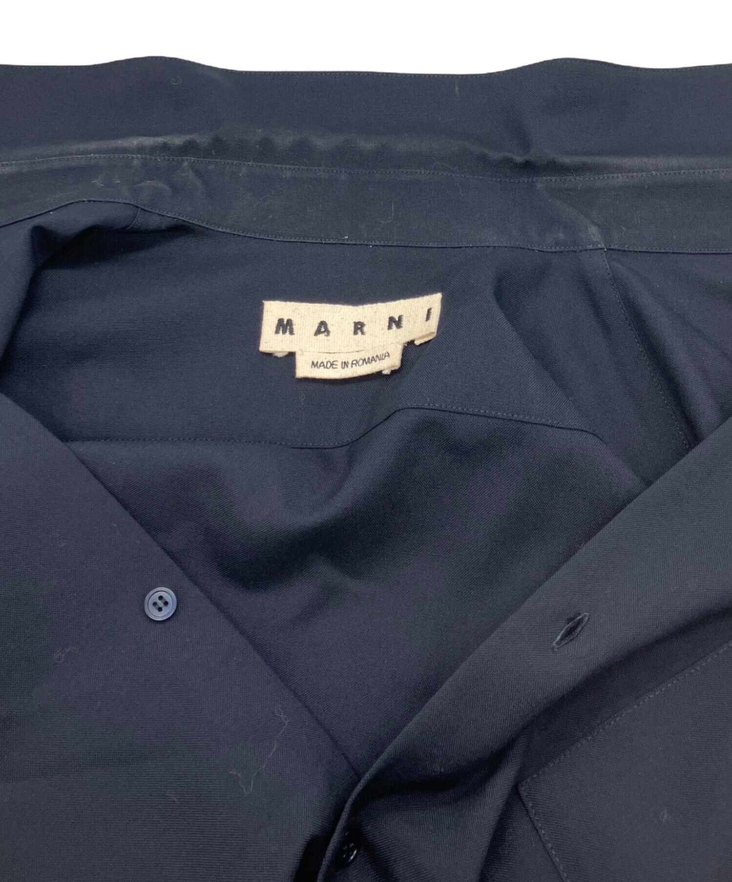 中古・古着通販】MARNI (マルニ) トロピカルウールシャツ ネイビー