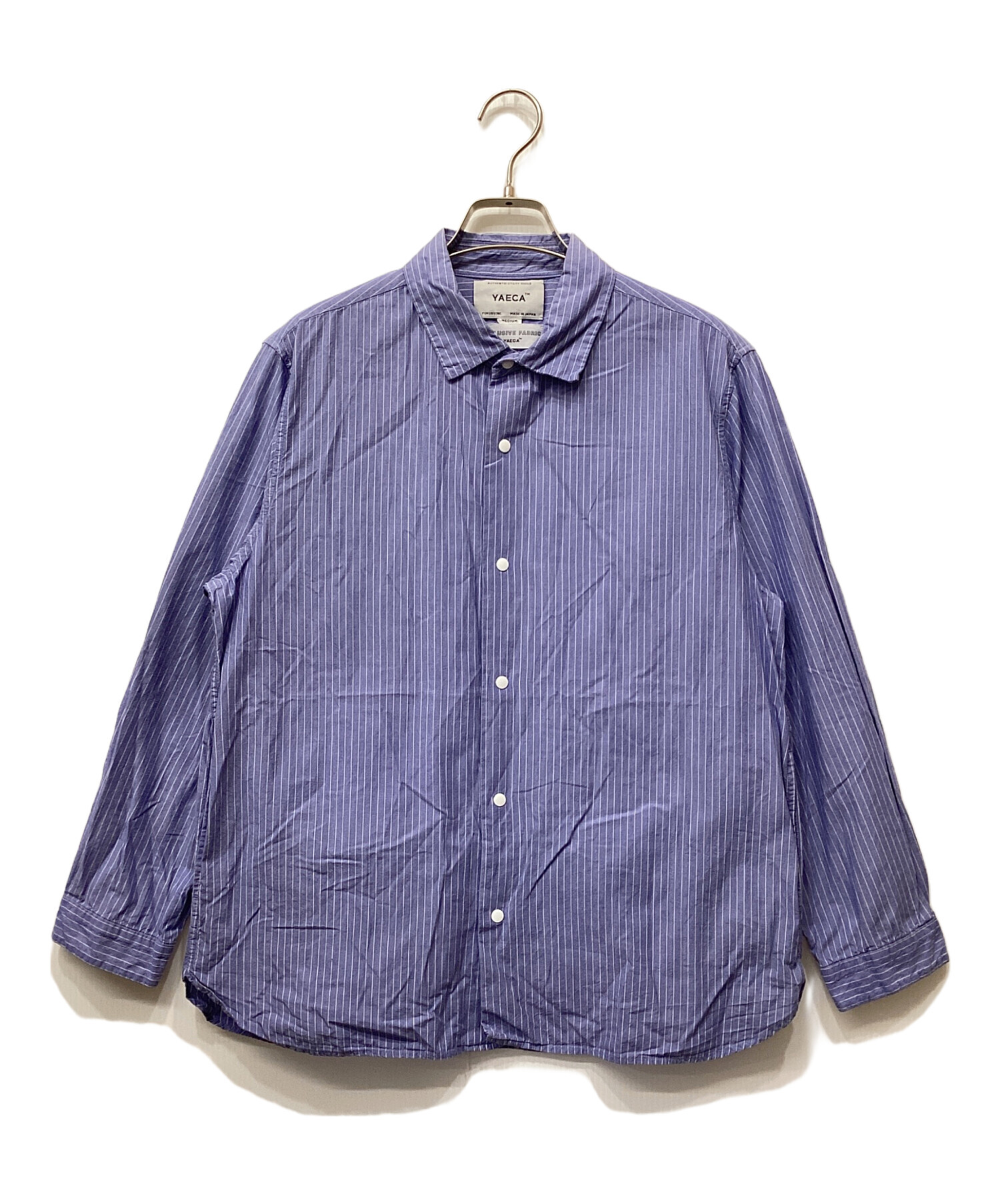 中古 カッターシャツ 中古・古着通販】YAECA (ヤエカ) ストライプシャツ ブルー サイズ
