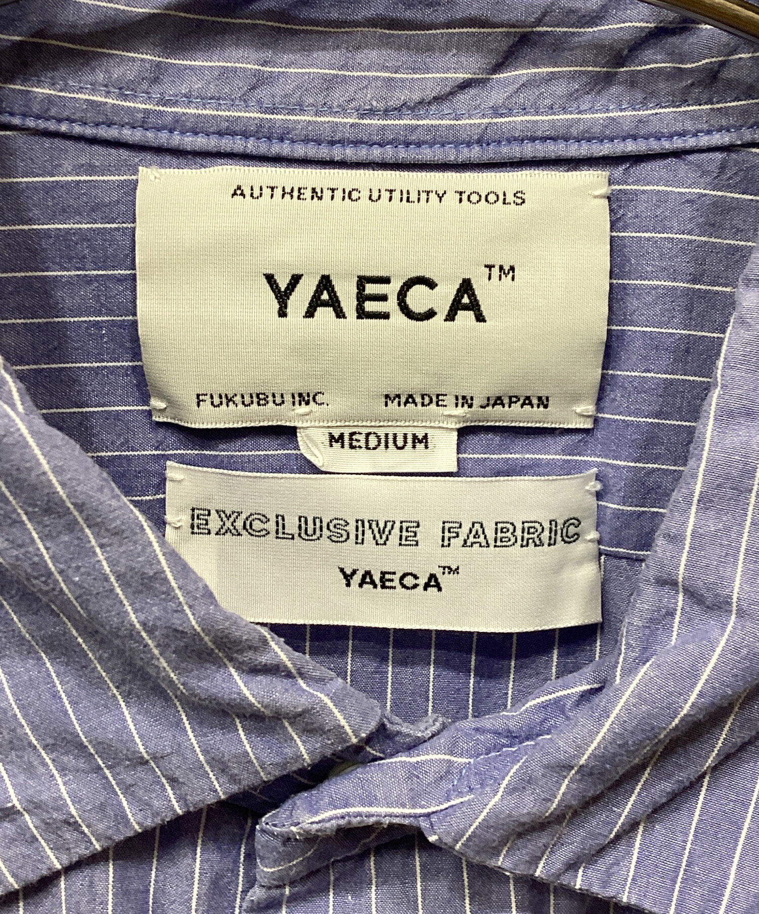 中古・古着通販】YAECA (ヤエカ) ストライプシャツ ブルー サイズ