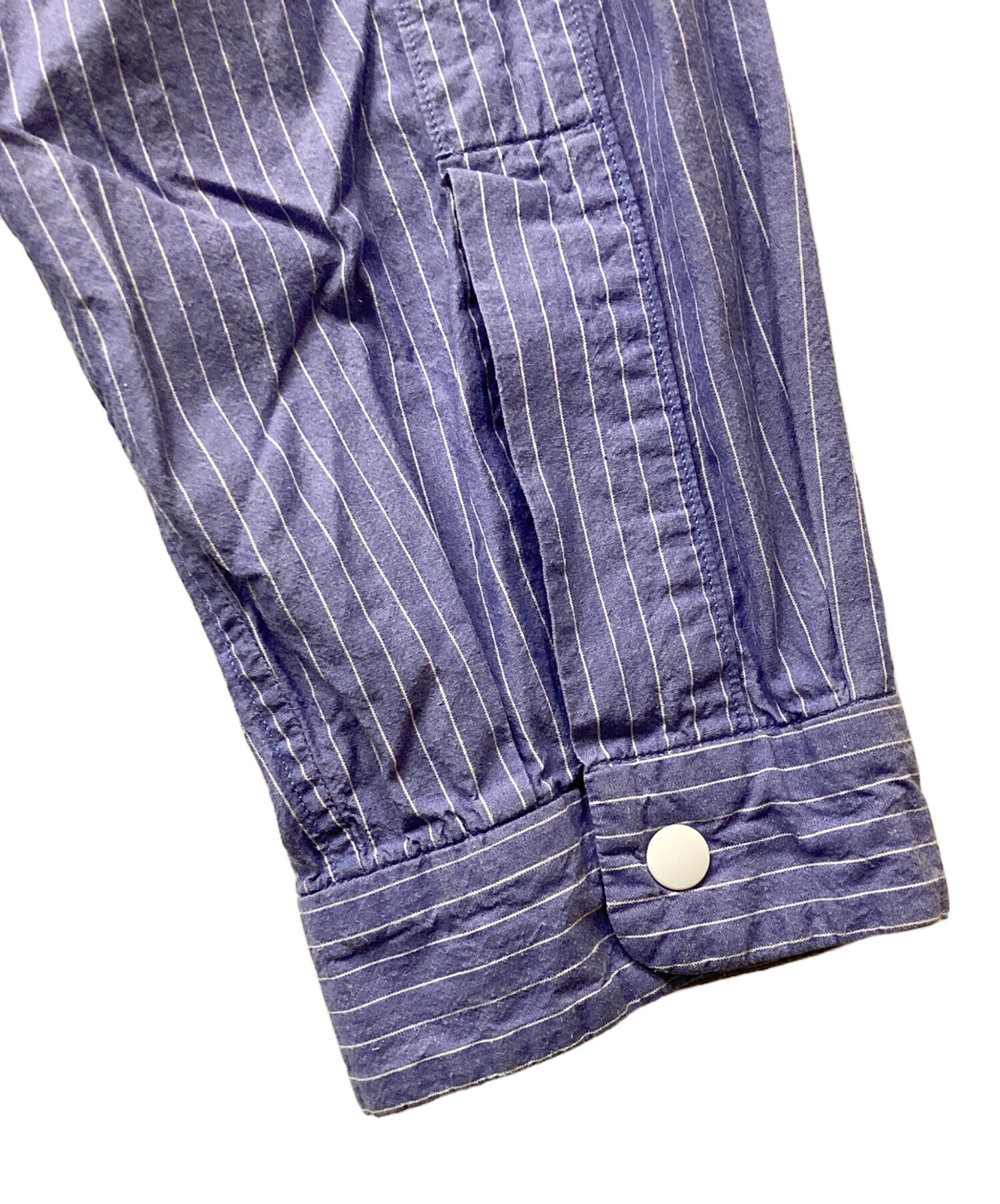 YAECA新品未使用ヤエカストライプシャツ¥24,200円 中古・古着通販】YAECA (ヤエカ) ストライプシャツ ブルー サイズ