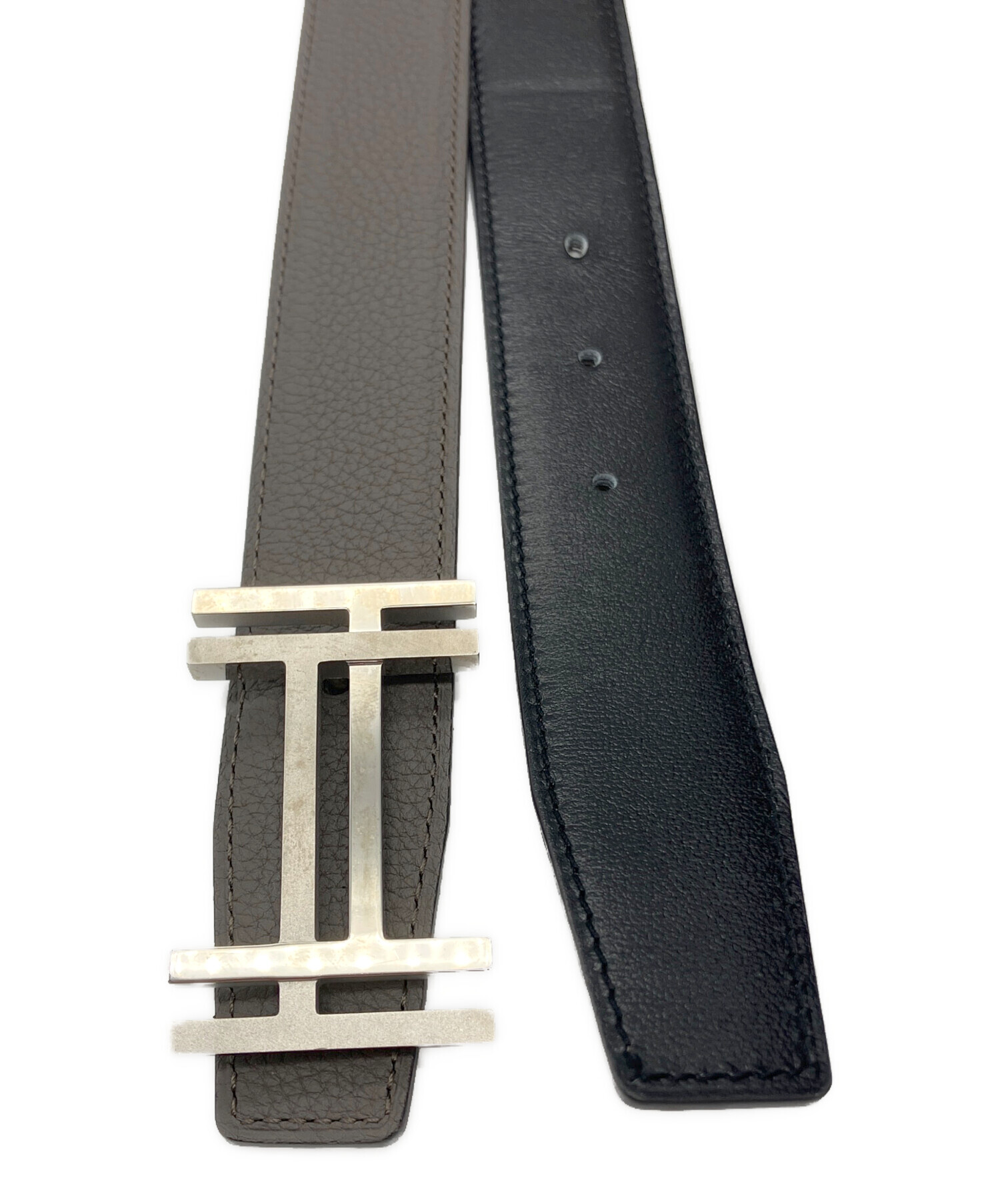 中古・古着通販】HERMES (エルメス) Hベルト アッシュ オ カレ グレー