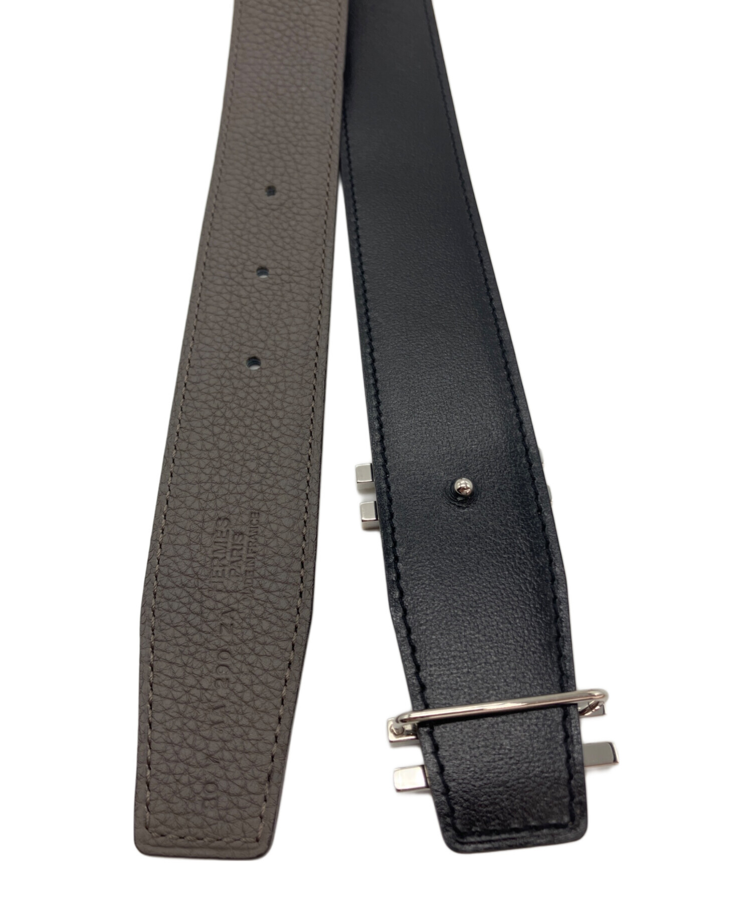 中古・古着通販】HERMES (エルメス) Hベルト アッシュ オ カレ グレー