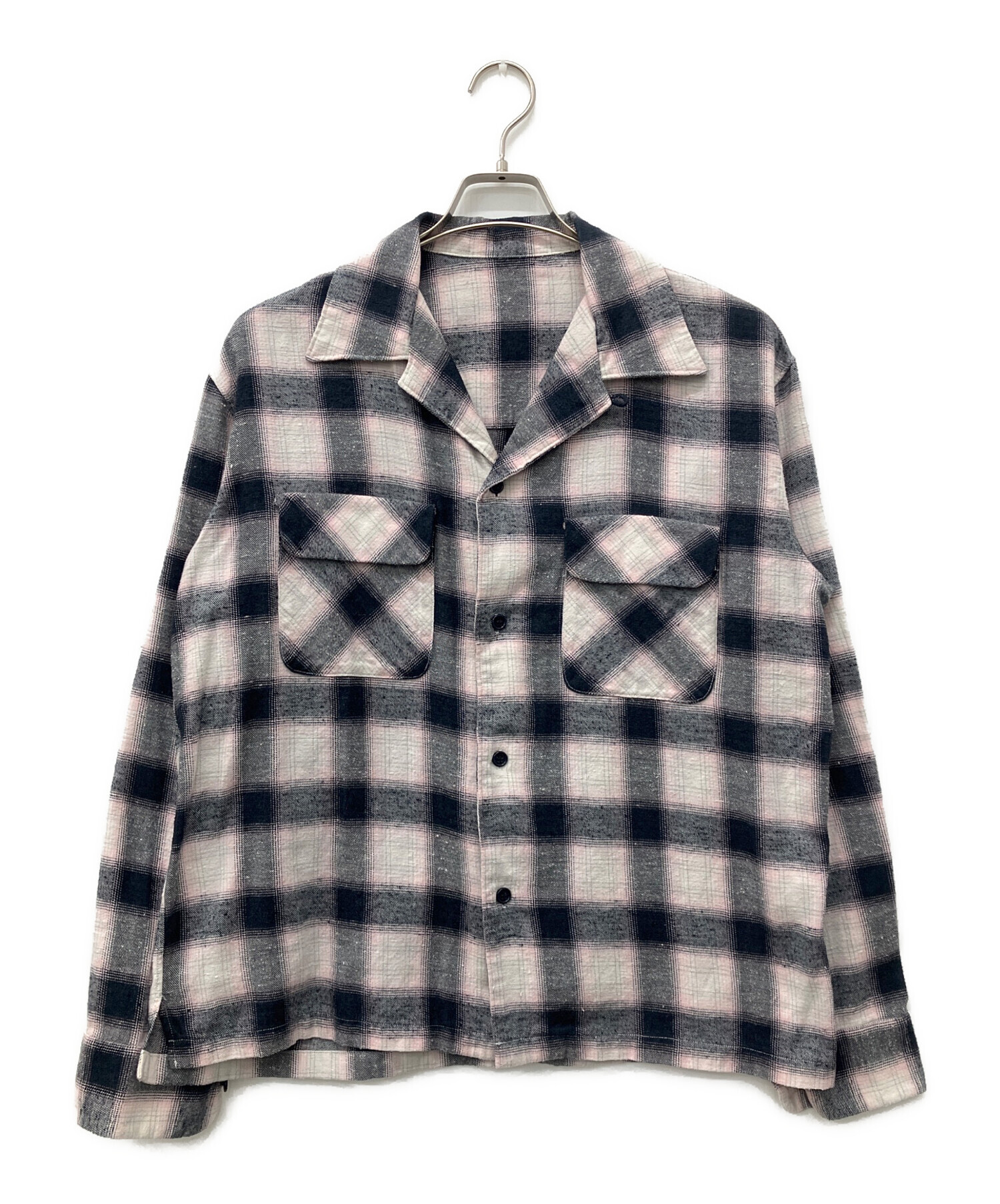 中古・古着通販】UNUSED (アンユーズド) CHECK OPEN COLLAR SHIRTS