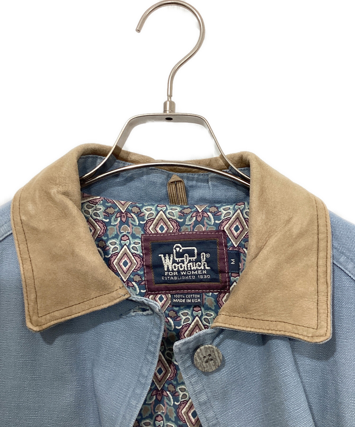 ビンテージ　ウールリッチ　デニムコート 中古・古着通販】WOOLRICH (ウールリッチ) レザーカラー デニムコート