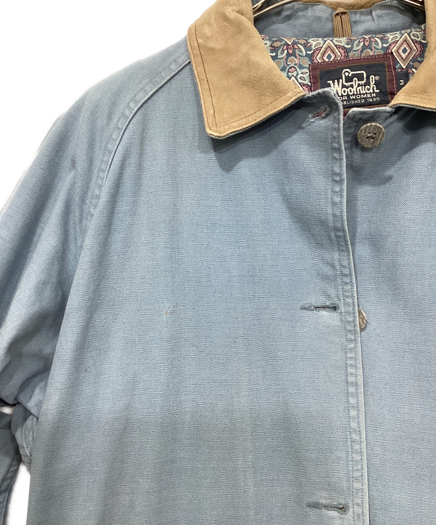 中古・古着通販】WOOLRICH (ウールリッチ) レザーカラー デニムコート