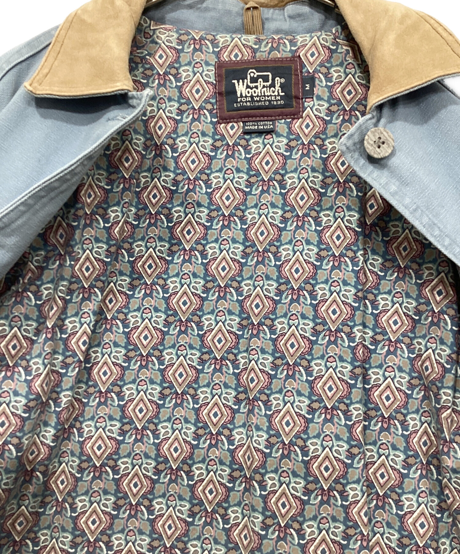 中古・古着通販】WOOLRICH (ウールリッチ) レザーカラー デニムコート