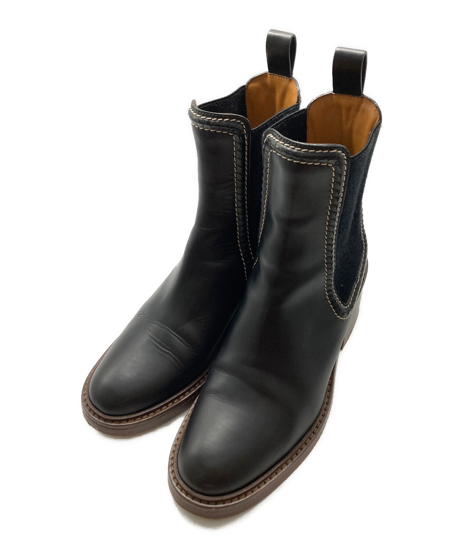 中古・古着通販】Chloe (クロエ) チェルシーブーツ ブラック サイズ:37