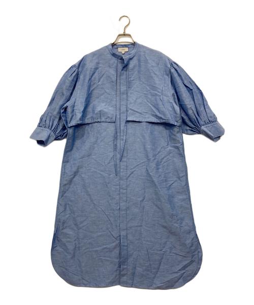 中古・古着通販】HYKE (ハイク) C/L BALLOON SLEEVE DRESS ブルー