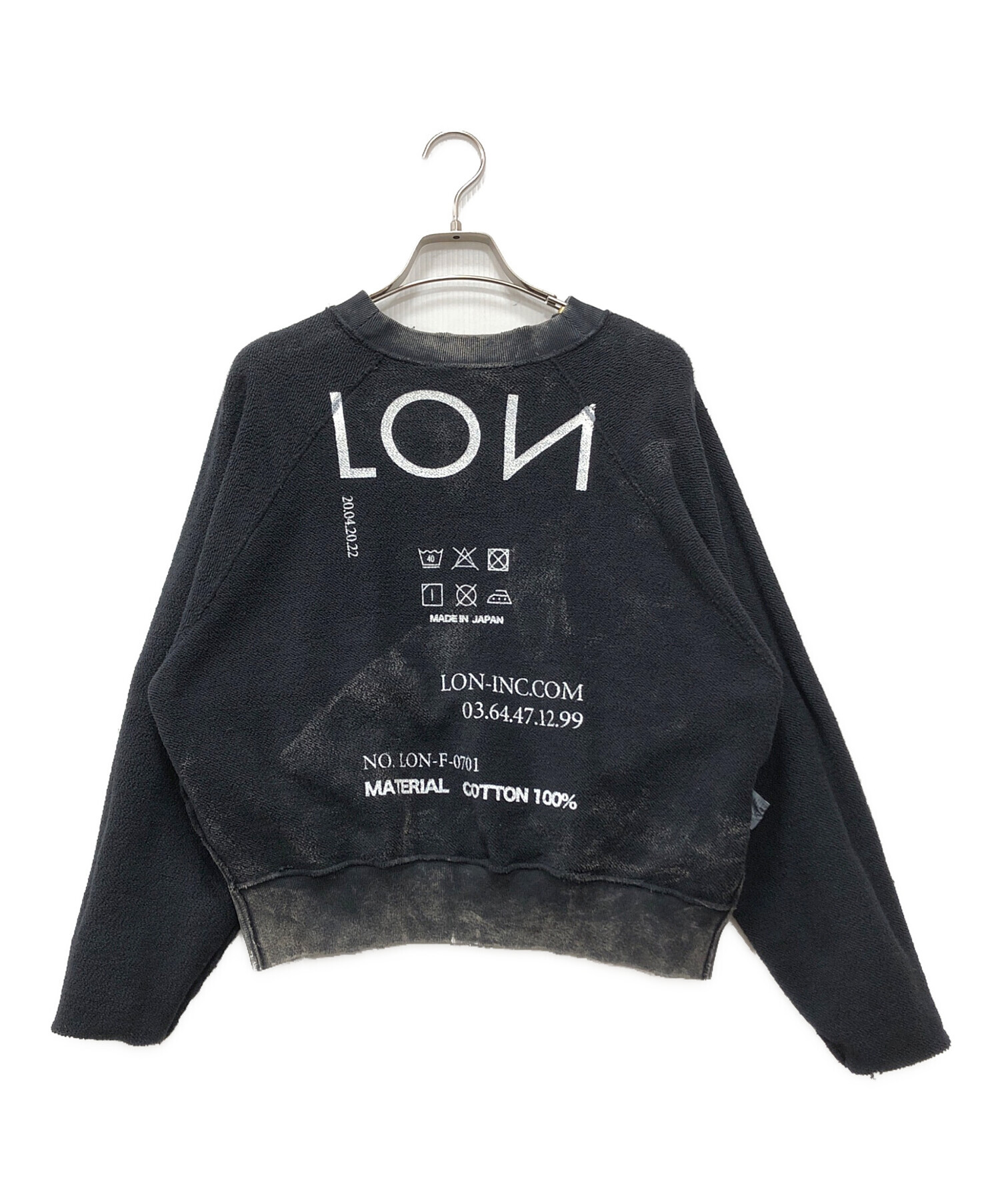 中古・古着通販】LON (ロン) TWO SIDE SWEATSHIRT ブラック サイズ