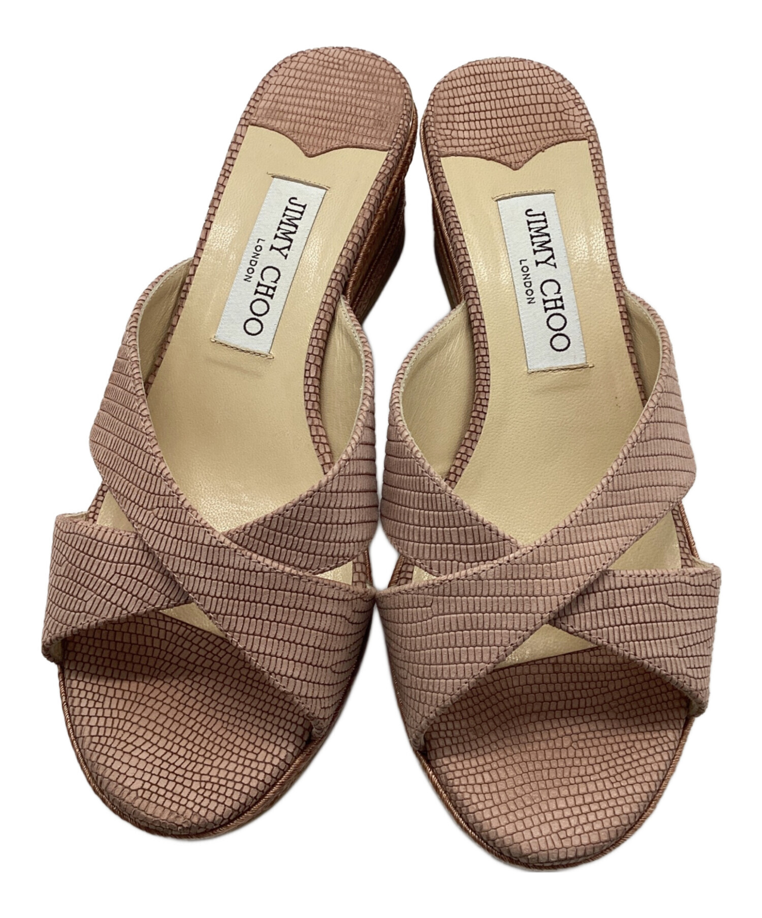 中古・古着通販】JIMMY CHOO (ジミーチュウ) クロスサンダル ピンク