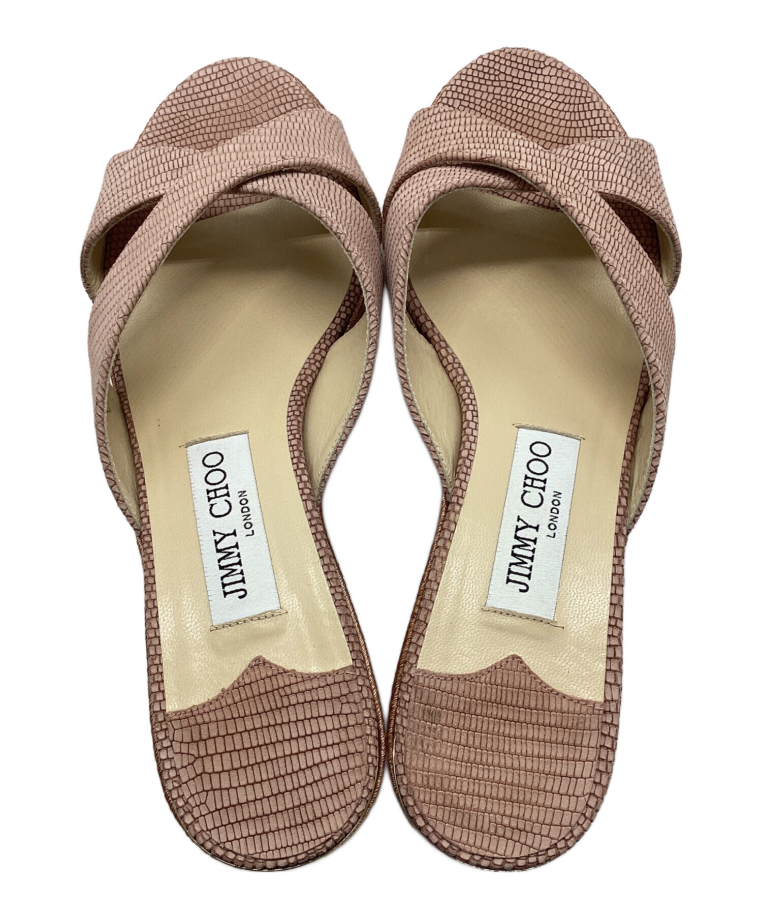 中古・古着通販】JIMMY CHOO (ジミーチュウ) クロスサンダル ピンク