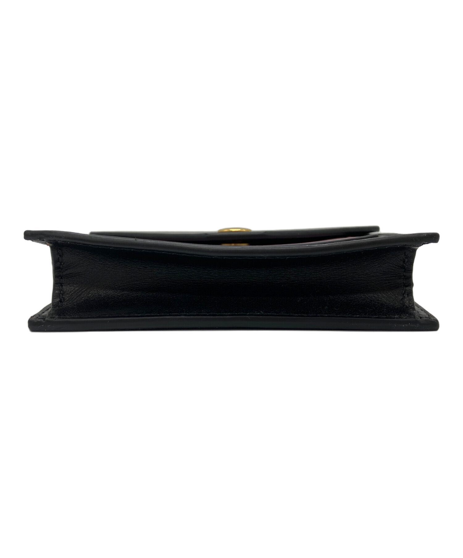 CELINE(セリーヌ) 長財布 ポケット トライフォールデッドマルチファンクション 黒×ピンクベージュ レザー 中古・古着通販】CELINE (セリーヌ) フィービートライフォールデッド