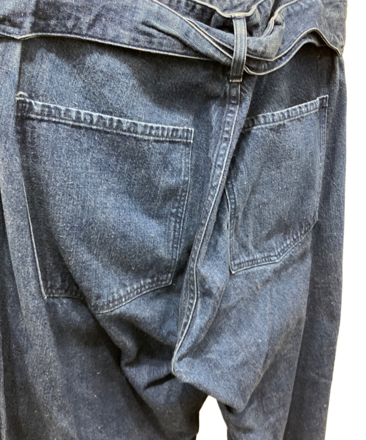 中古・古着通販】COMOLI (コモリ) ベルテッド デニムパンツ インディゴ