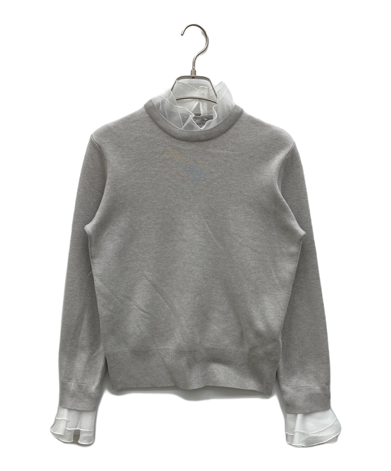 美品❣️ユナイテッドアローズ オーガンジープリーツ4WAYニット グレー 長袖 中古・古着通販】UNITED ARROWS (ユナイテッドアローズ) オーガンジー