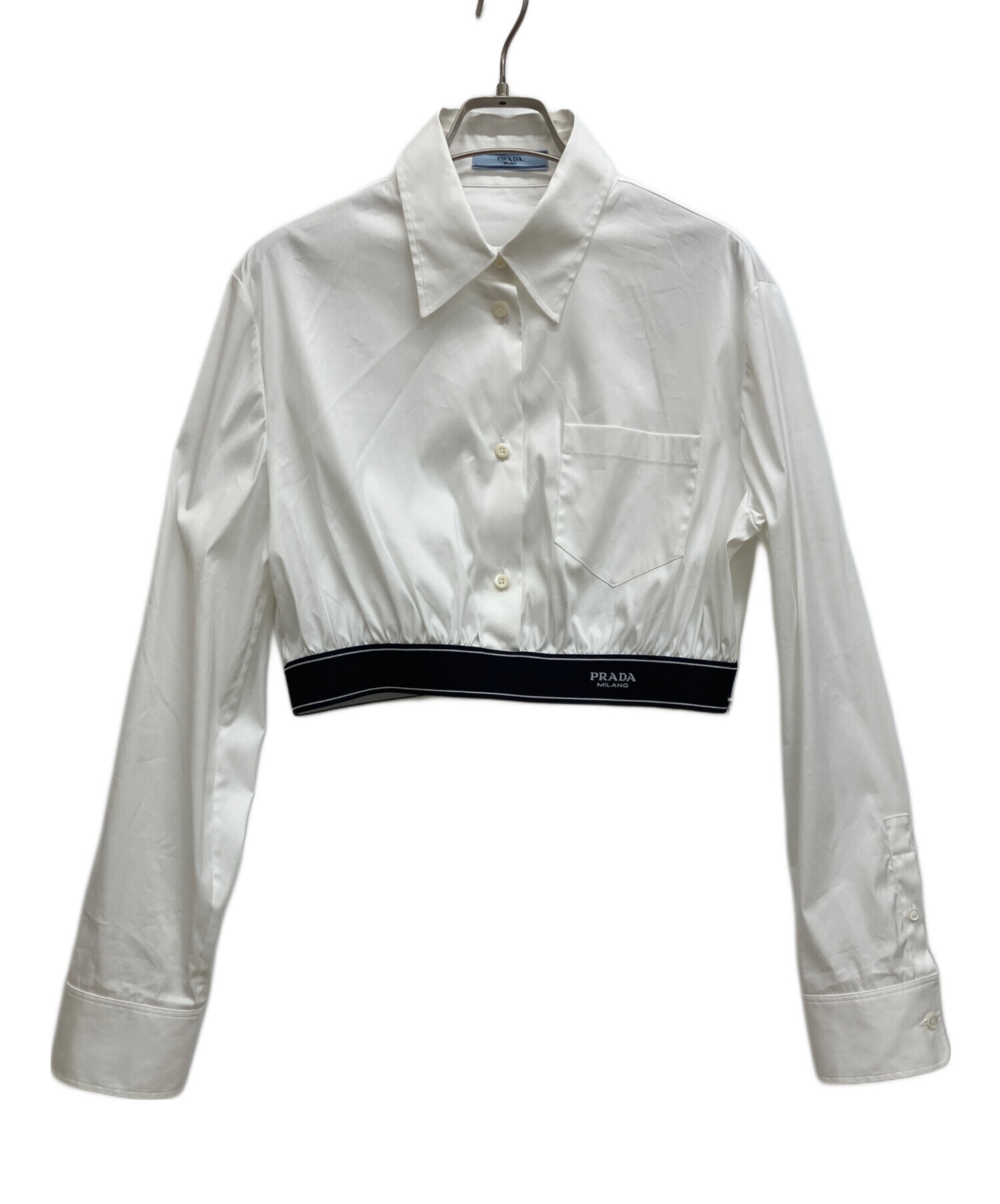 中古・古着通販】PRADA (プラダ) ポプリンストレッチシャツ ホワイト