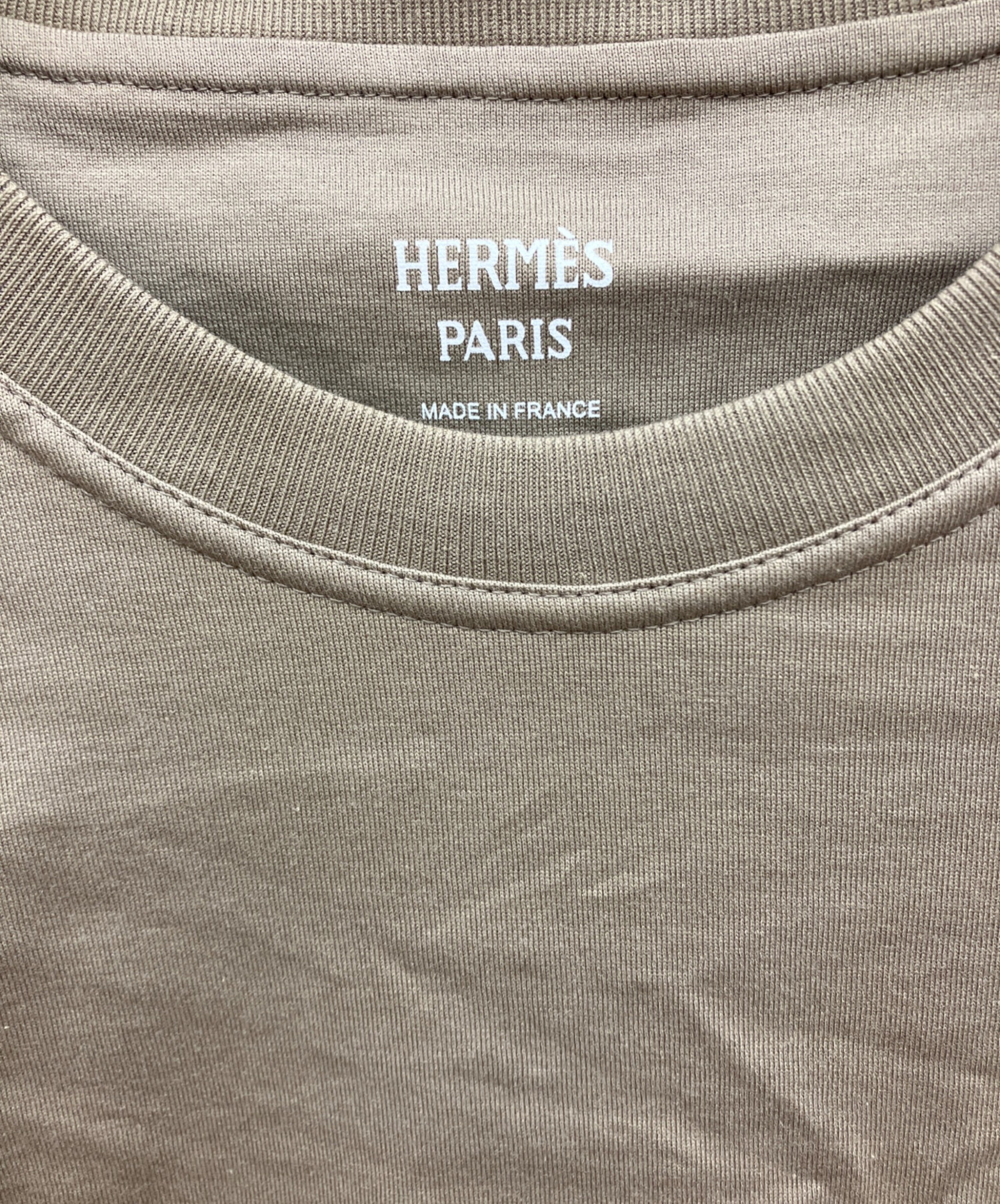 中古・古着通販】HERMES (エルメス) 刺繍ポケットTシャツ モカ サイズ