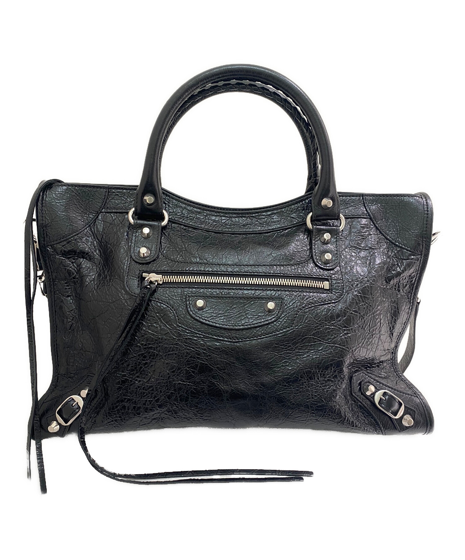 未使用 BALENCIAGA LE CITY medium バッグ BALENCIAGA Le City medium textured-leather tote | NET-A-PORTER