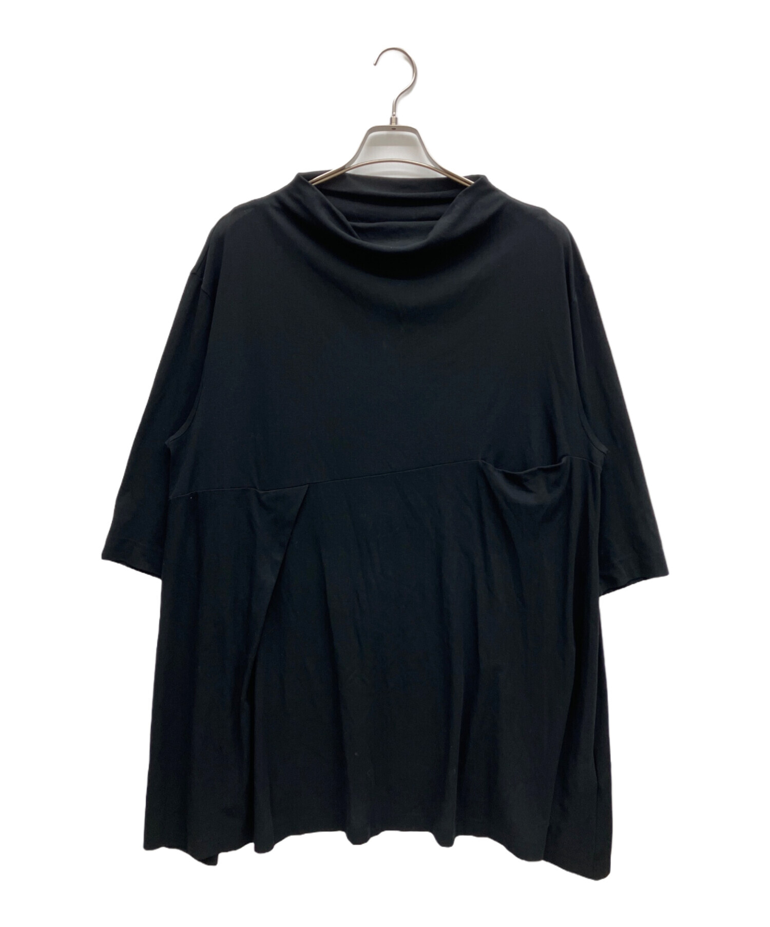 中古・古着通販】慈雨 (ジウ) アシメハイネックカットソー ブラック