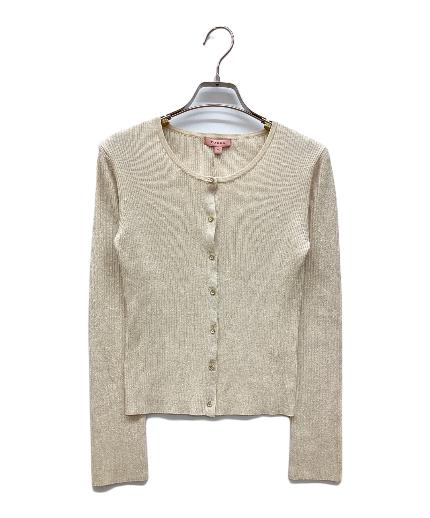 中古・古着通販】TOCCA (トッカ) SILK RIB CARDIGAN ベージュ