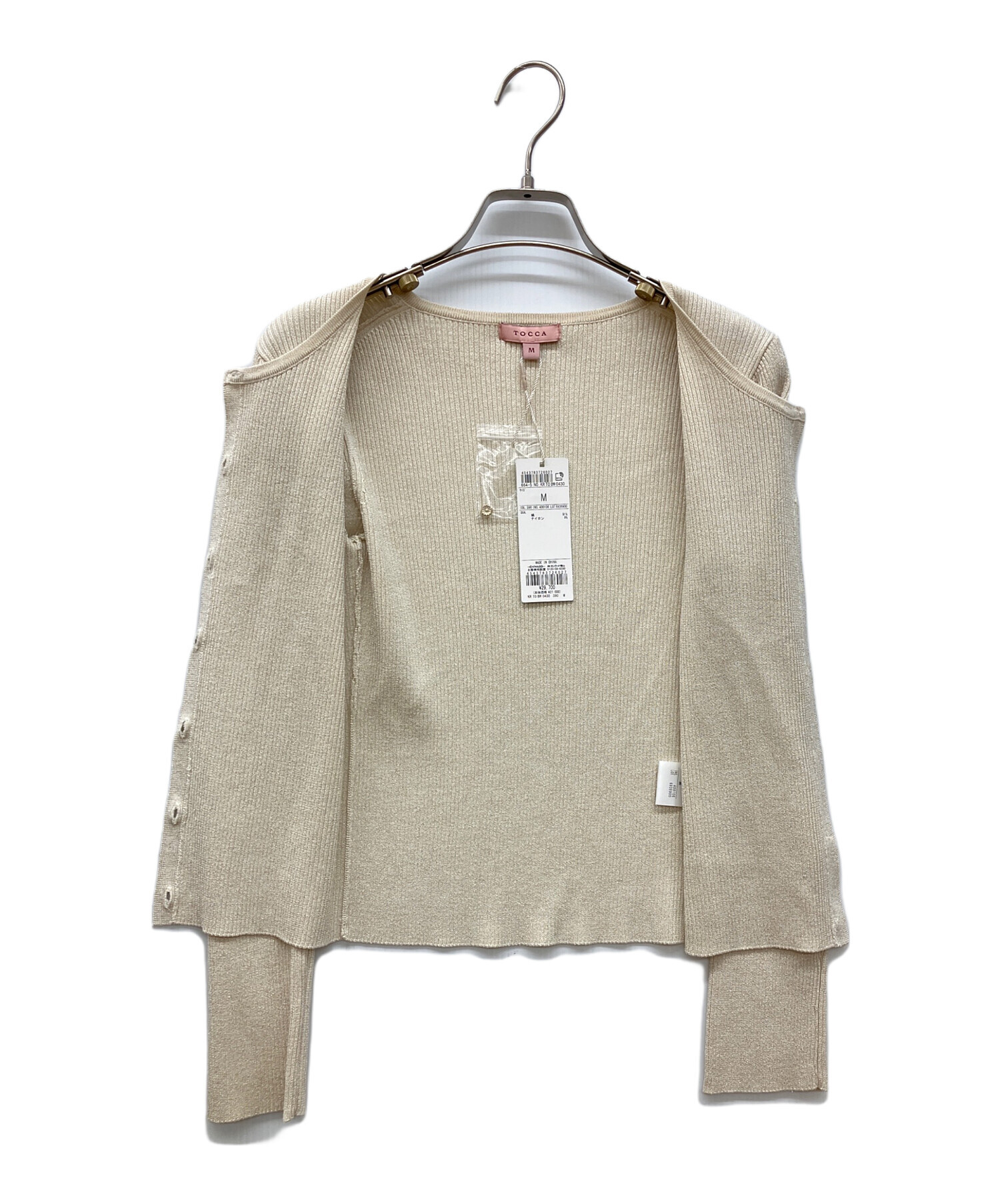 中古・古着通販】TOCCA (トッカ) SILK RIB CARDIGAN ベージュ