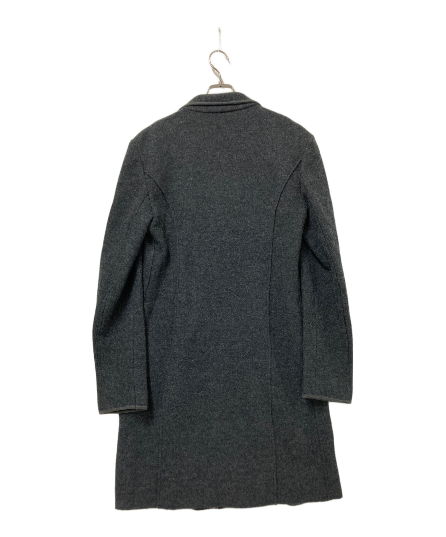 EMPORIO ARMANI レザーベルト付ウールコート L 中古・古着通販】EMPORIO ARMANI (エンポリオアルマーニ) レザーベルト