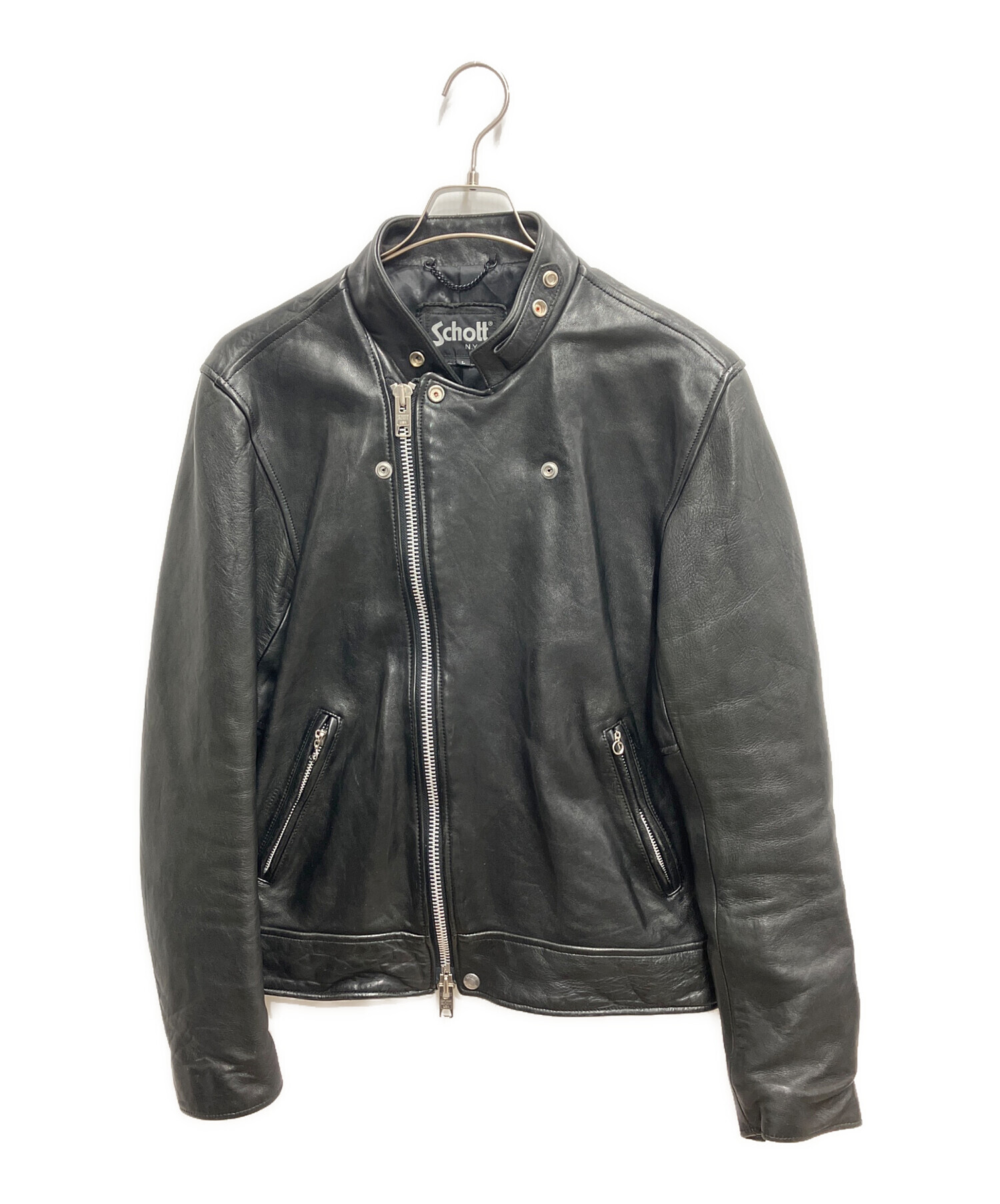 【未使用L】 SCHOTT ショット ダブルスレザージャケット 羊革 ラム 中古・古着通販】Schott (ショット) ラムレザーダブルライダース