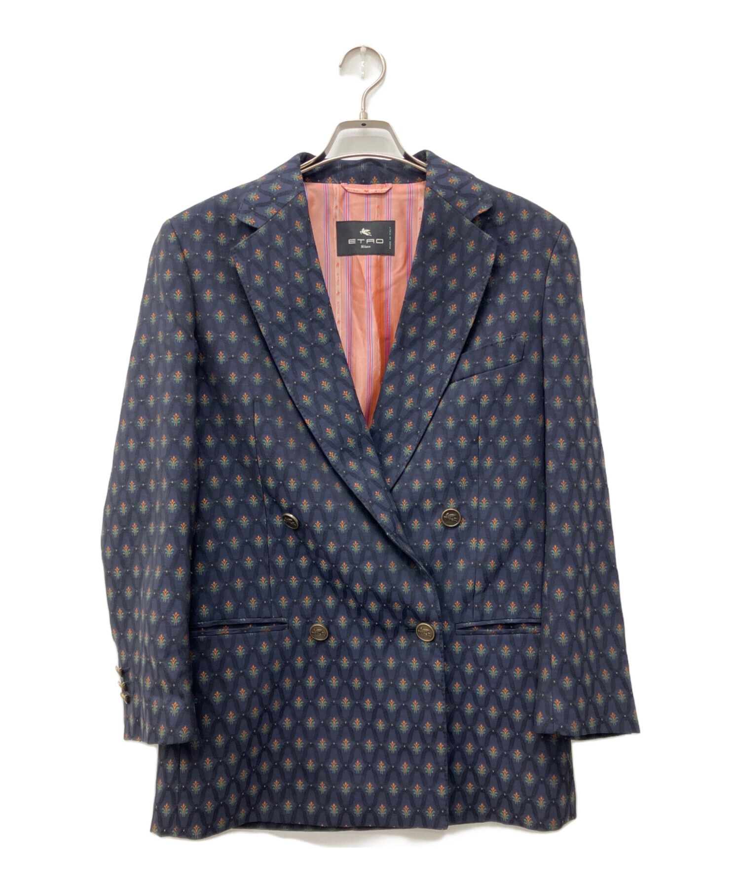 中古・古着通販】ETRO (エトロ) ダブルジャケット ネイビー サイズ:38