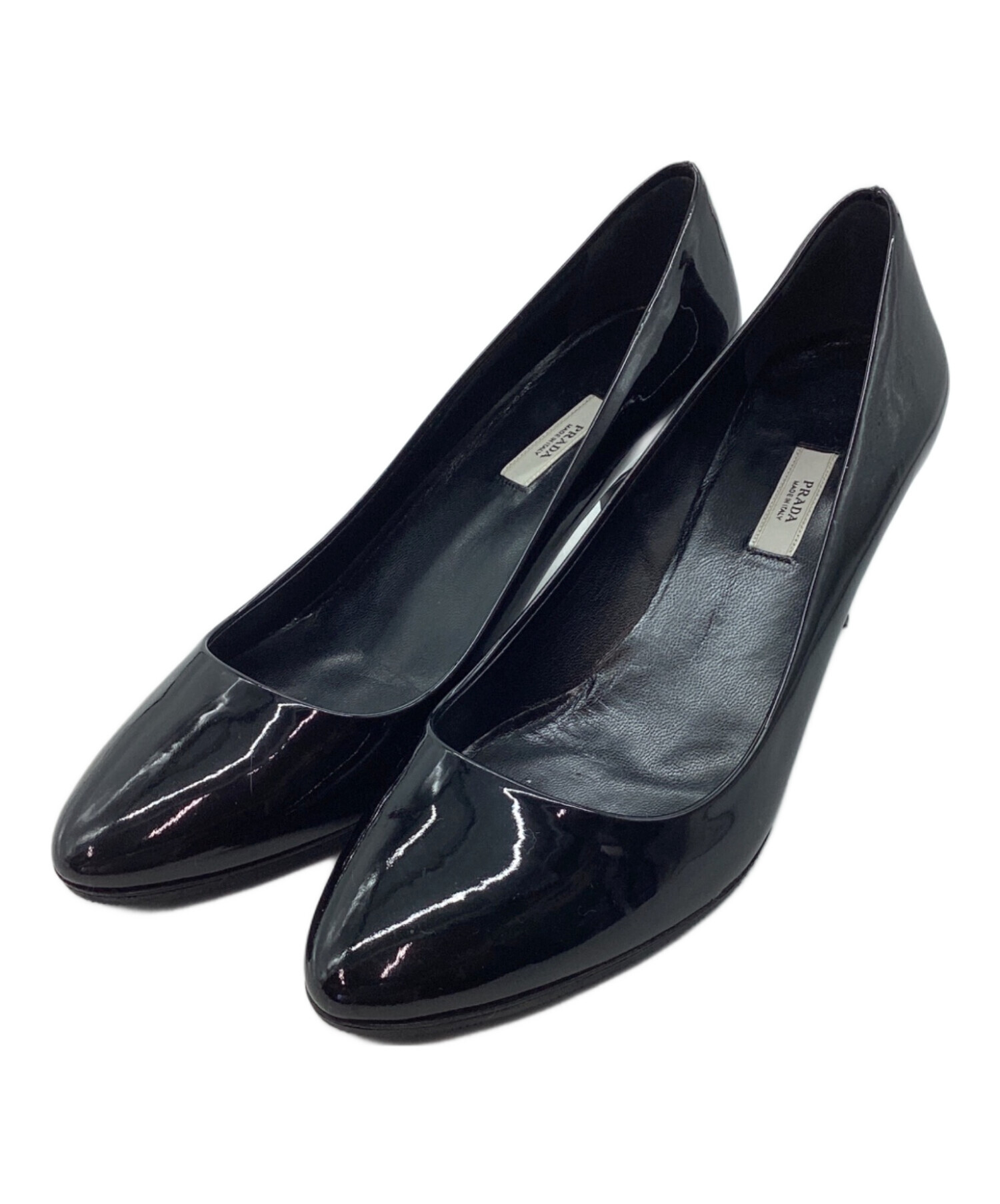 中古・古着通販】PRADA (プラダ) エナメルパンプス ブラック サイズ:37 