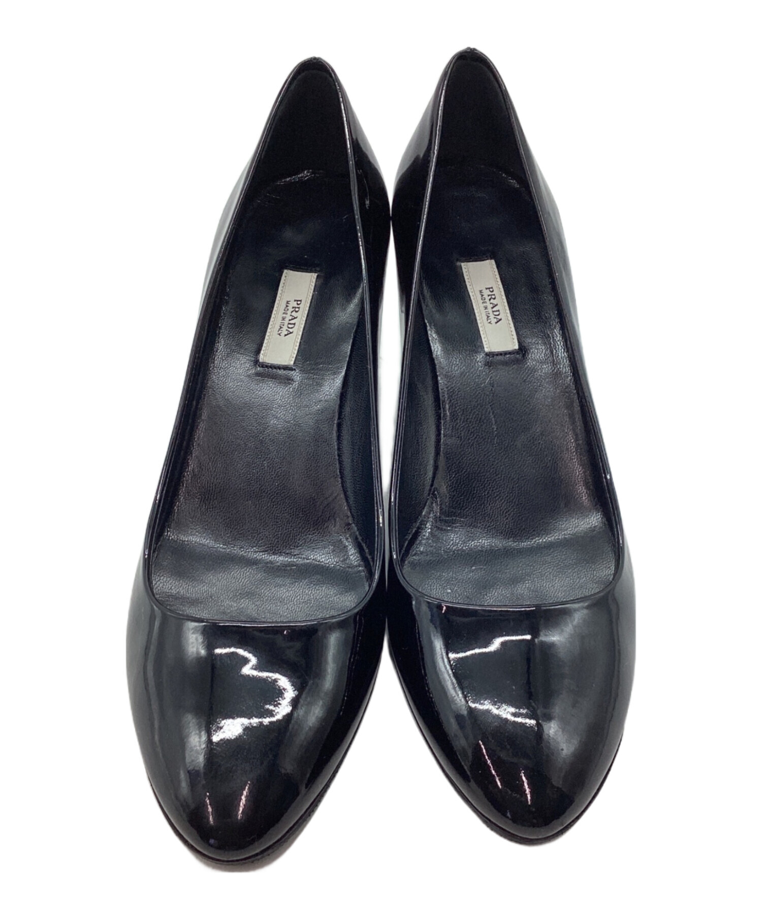 PRADA ブラック エナメル ローファーsize37